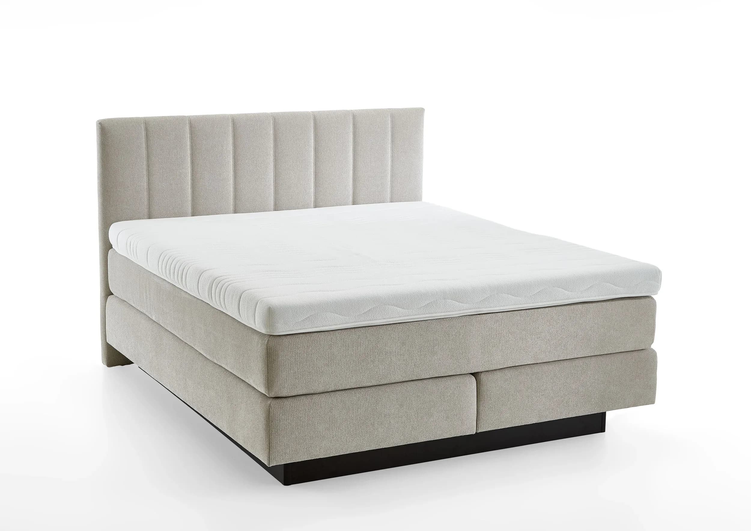 Boxspringbett - Liegefläche ca. 180x200 cm, Stoff, Natur