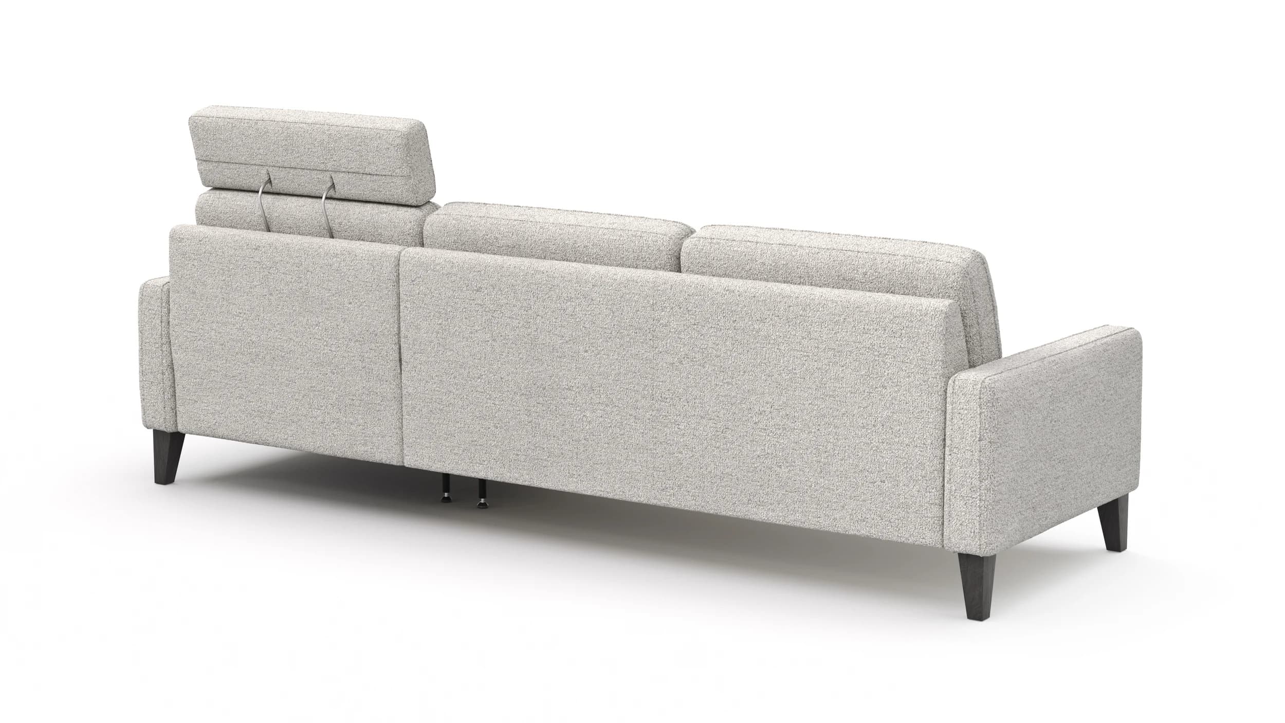 Ecksofa Matero - 2,5-Sitzer mit Longchair rechts inkl. Relaxfunktion motorisch, Stoff, Hellgrau