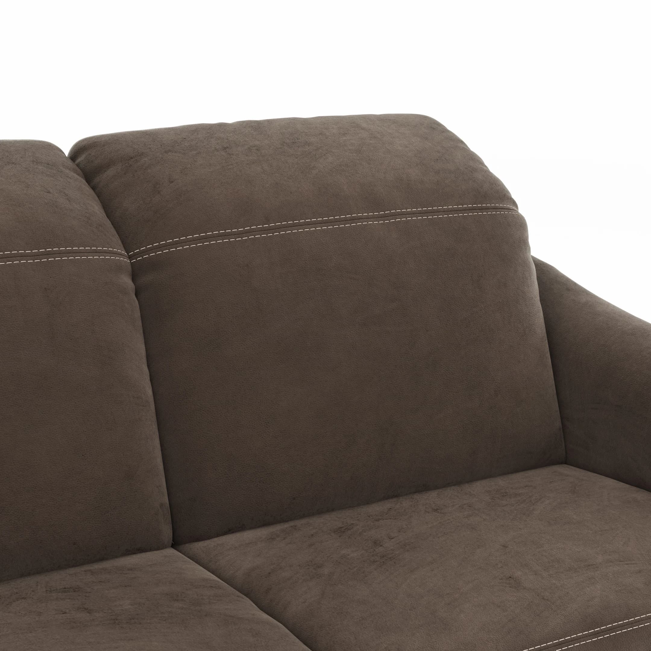 Sofa Canterbury - Recamiere rechts, Stoff, Dunkelbraun