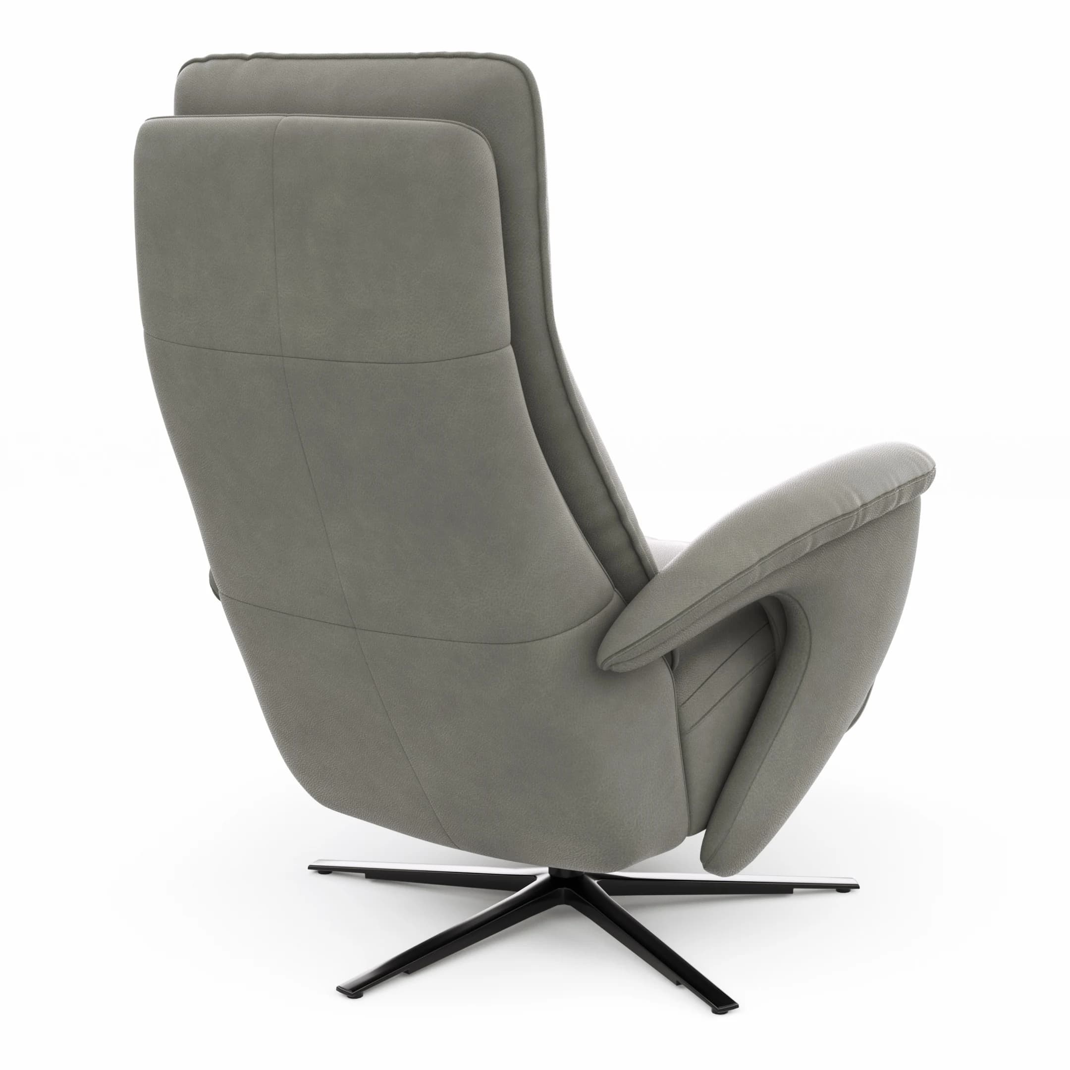 Sessel Tulsa Relax - Größe L, inkl. Kopf-/Fußteil/Rückenlehne verstellbar, Leder, Graubeige