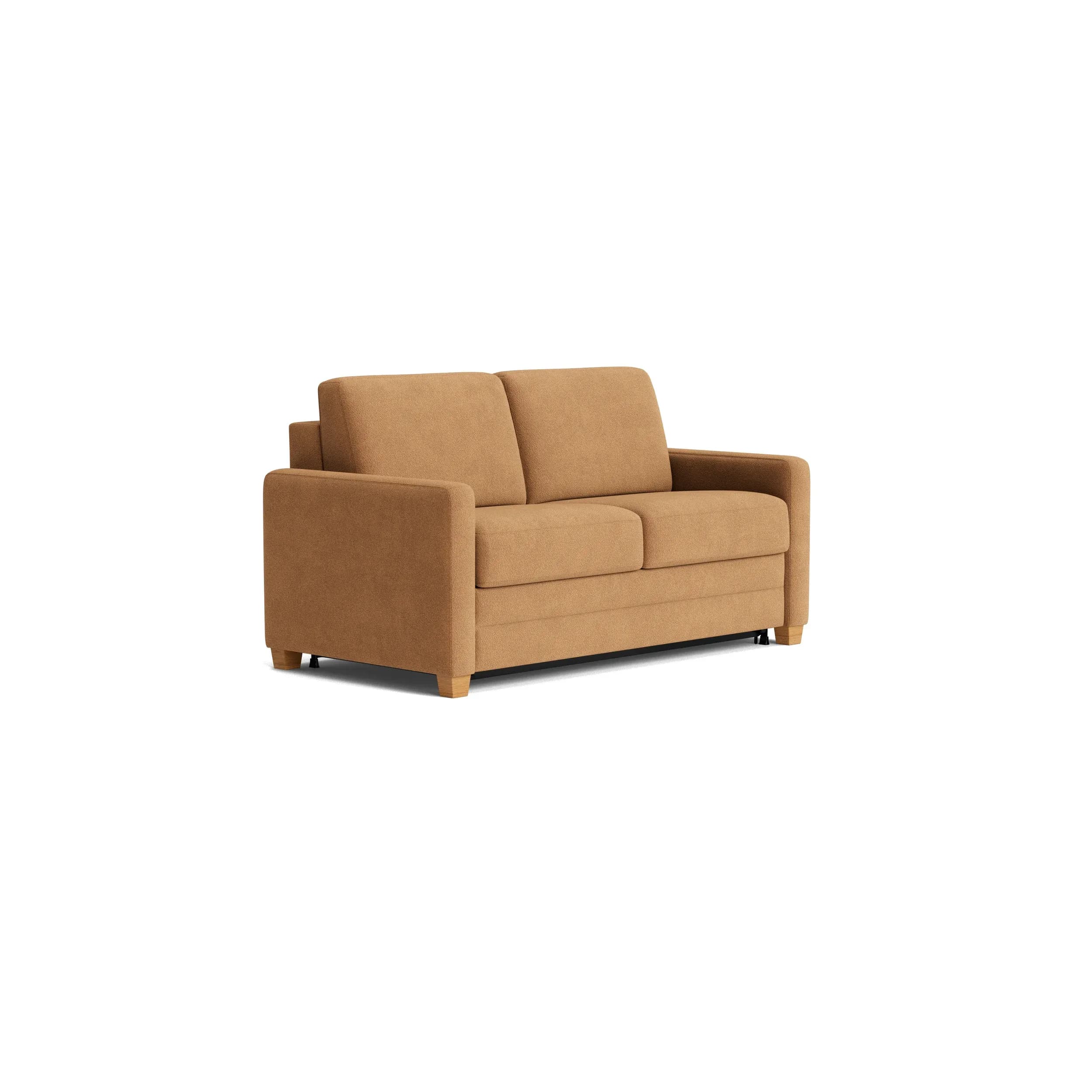 Sofa Lakeville 1 - inkl. Schlaffunktion, Gestell schwarz, Stoff, Senfgelb