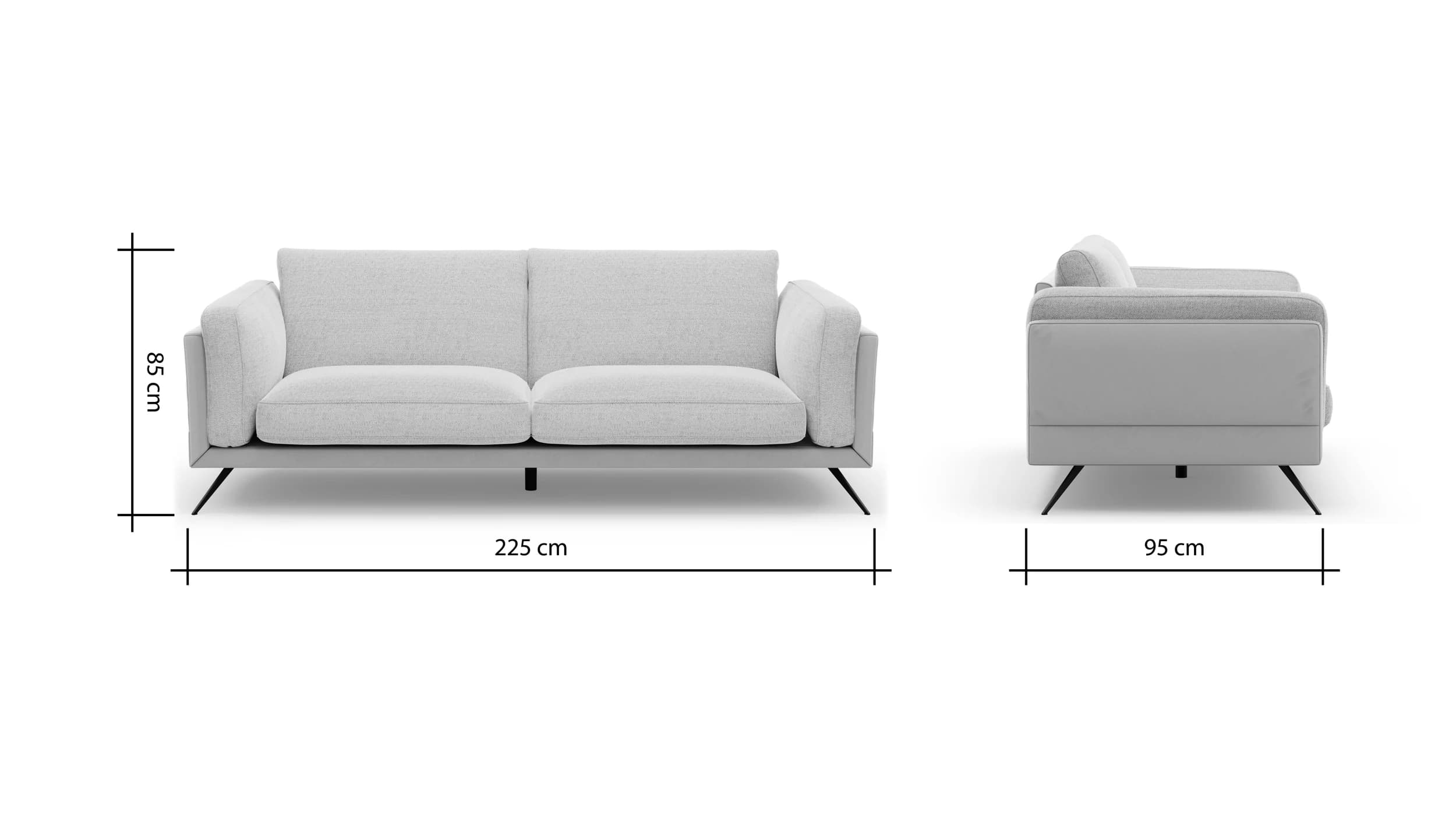 Sofa Valdemoro - 3-Sitzer, Stoff, Creme