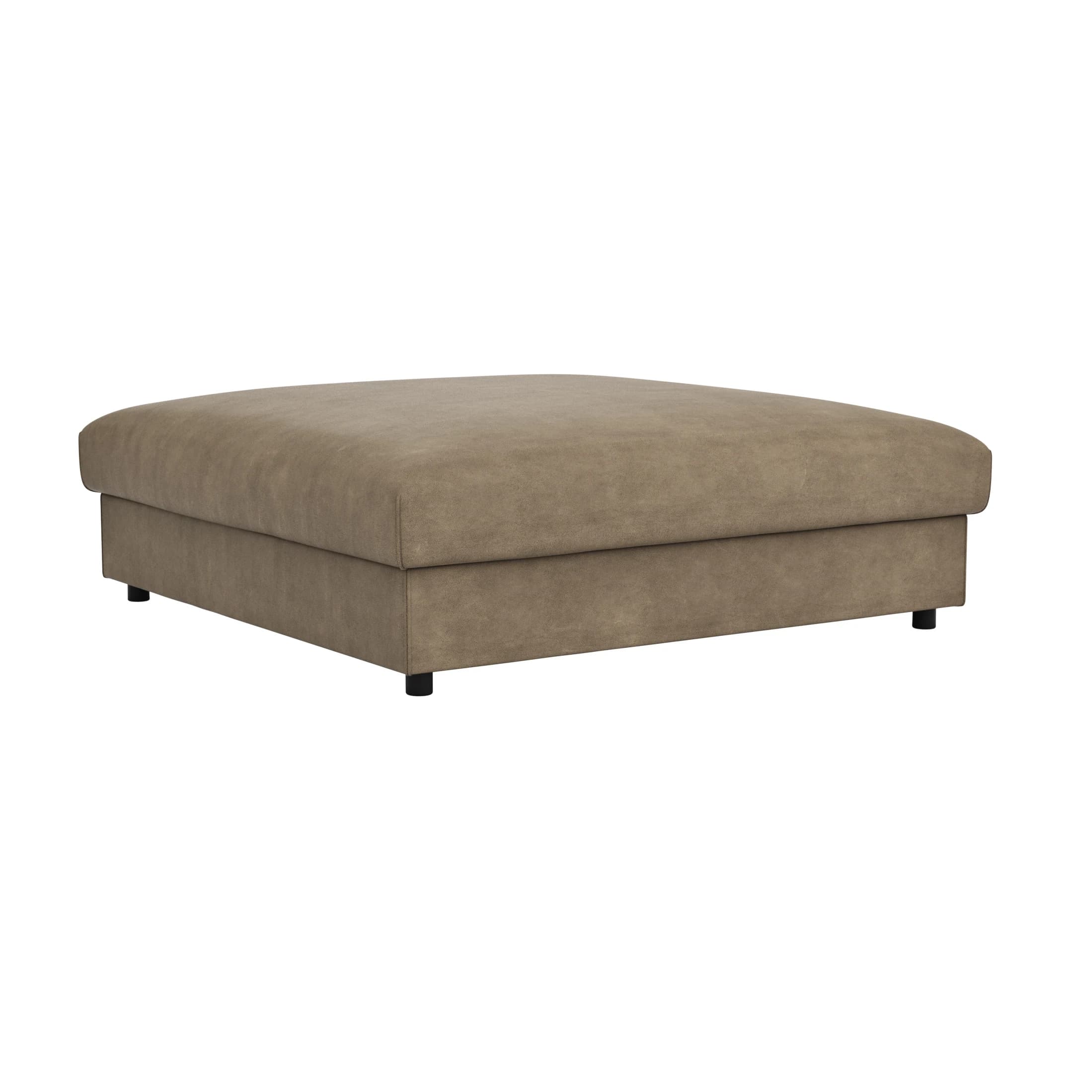 Hocker Stormy - LB ca. 110x110 cm, Stoff, Rauchbraun