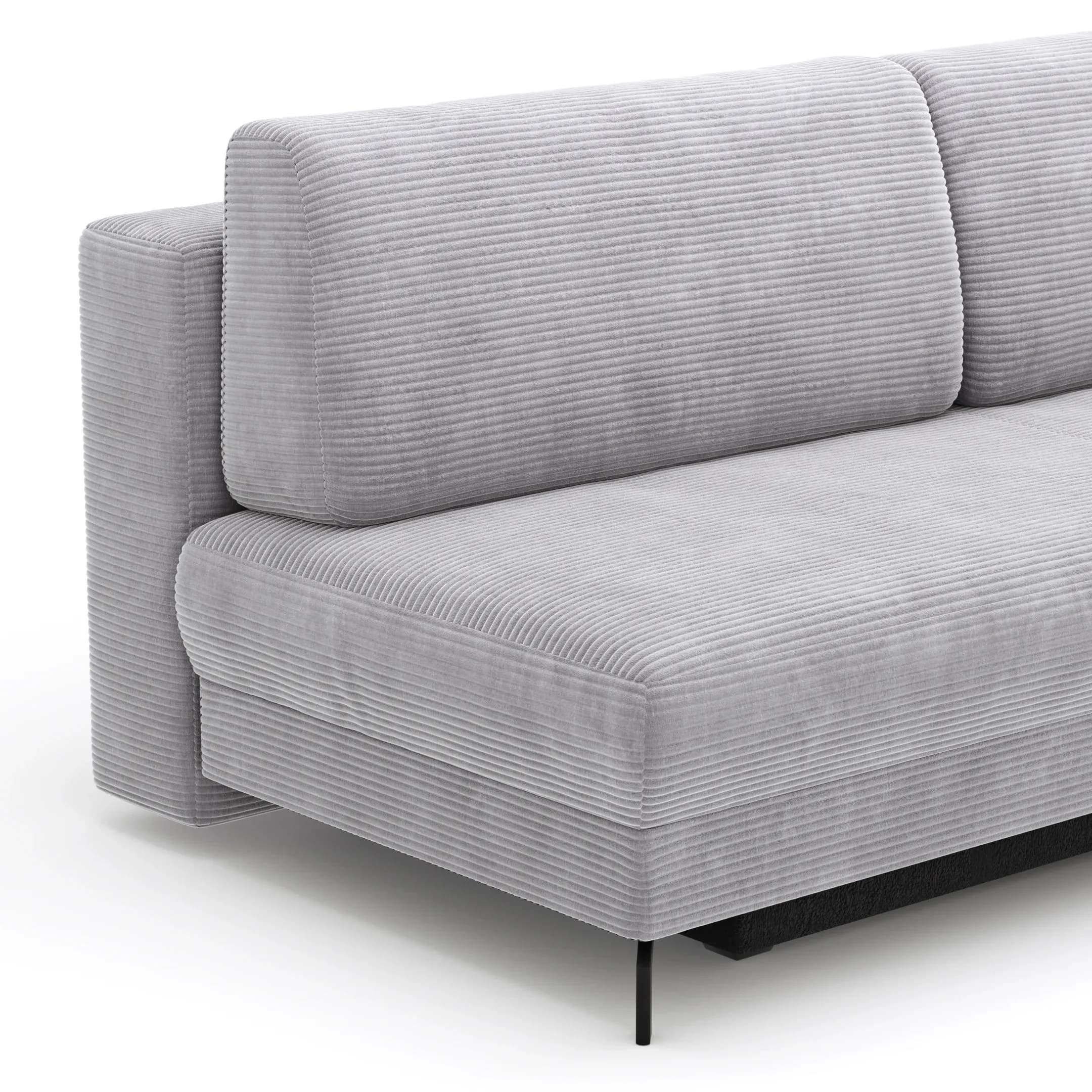 Schlafsofa Salema - 3-Sitzer mit Schlaffunktion (Liegefläche ca. 150x200cm), Stoff, Hellgrau