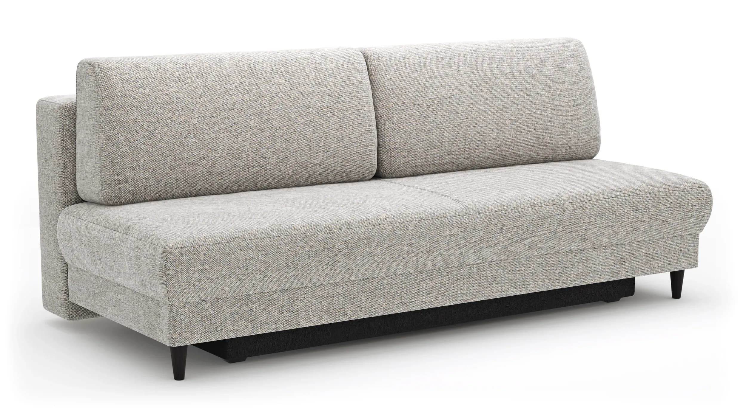 Schlafsofa Salema - 3-Sitzer mit Schlaffunktion (Liegefläche ca. 140x200 cm), Stoff, Kiesel