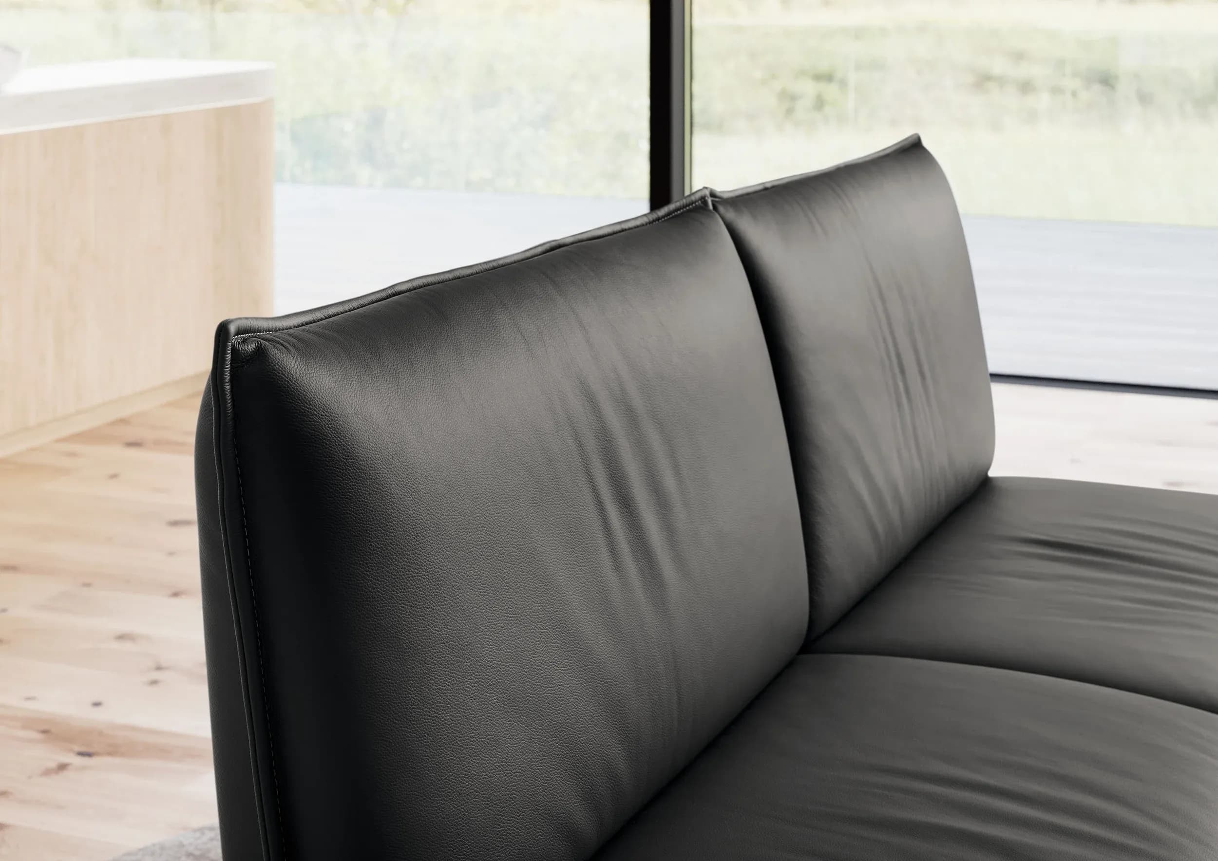 Polsterbank - B ca. 198 cm, 3-Sitzer, Leder, Lava