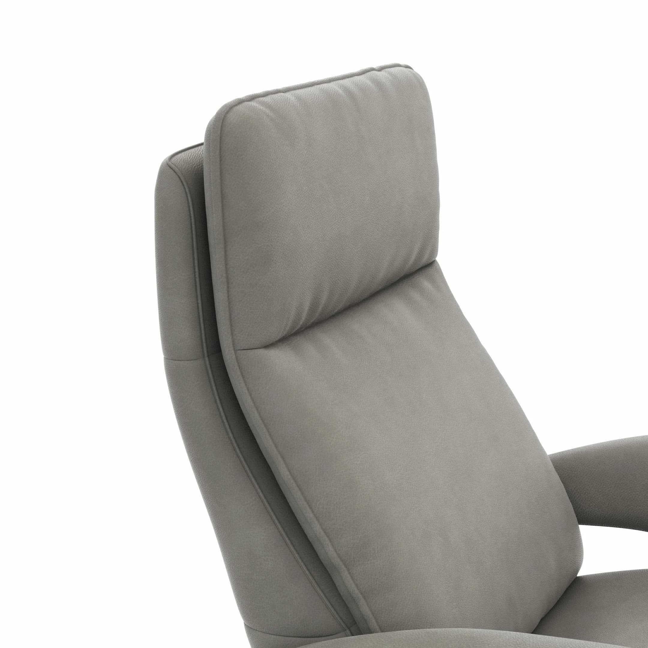 Sessel Tulsa Relax - Größe M, inkl. Fußteil/Rückenlehne verstellbar (motorisch), inkl. Kopfteilverstellung, Leder, Graubeige