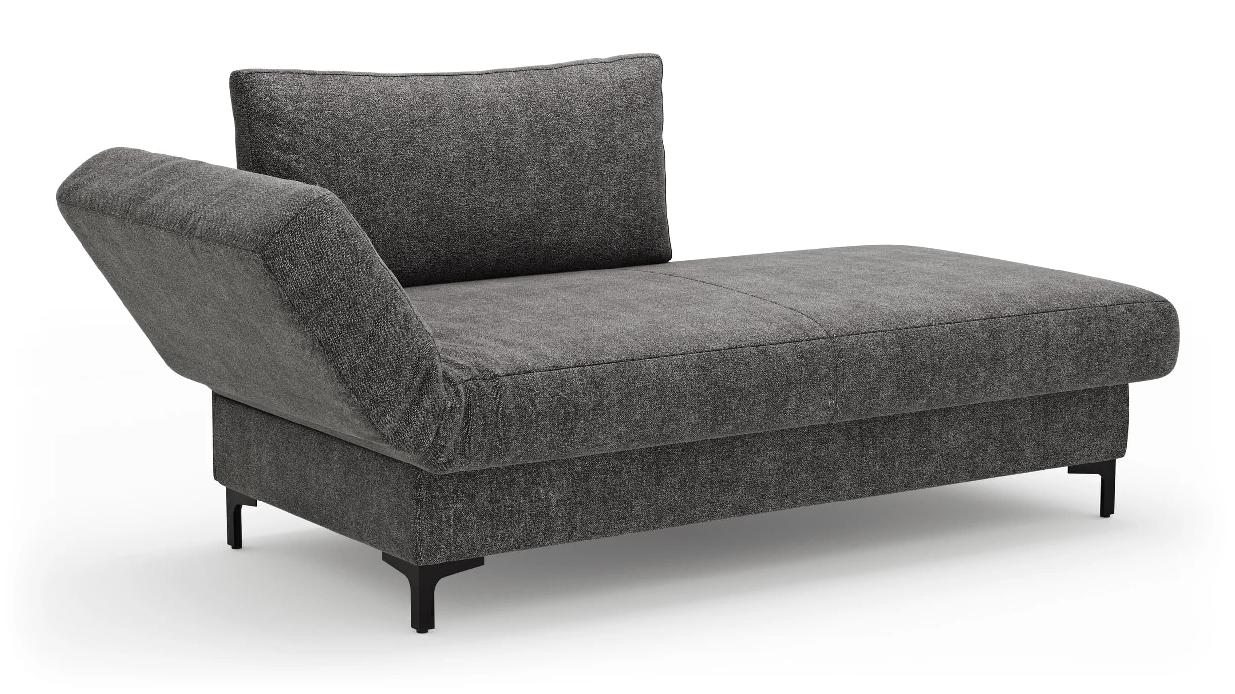 Schlafsofa Verano - Ausrichtung links inkl. Schlaffunktion und Bettkasten, Stoff, Dunkelgrau