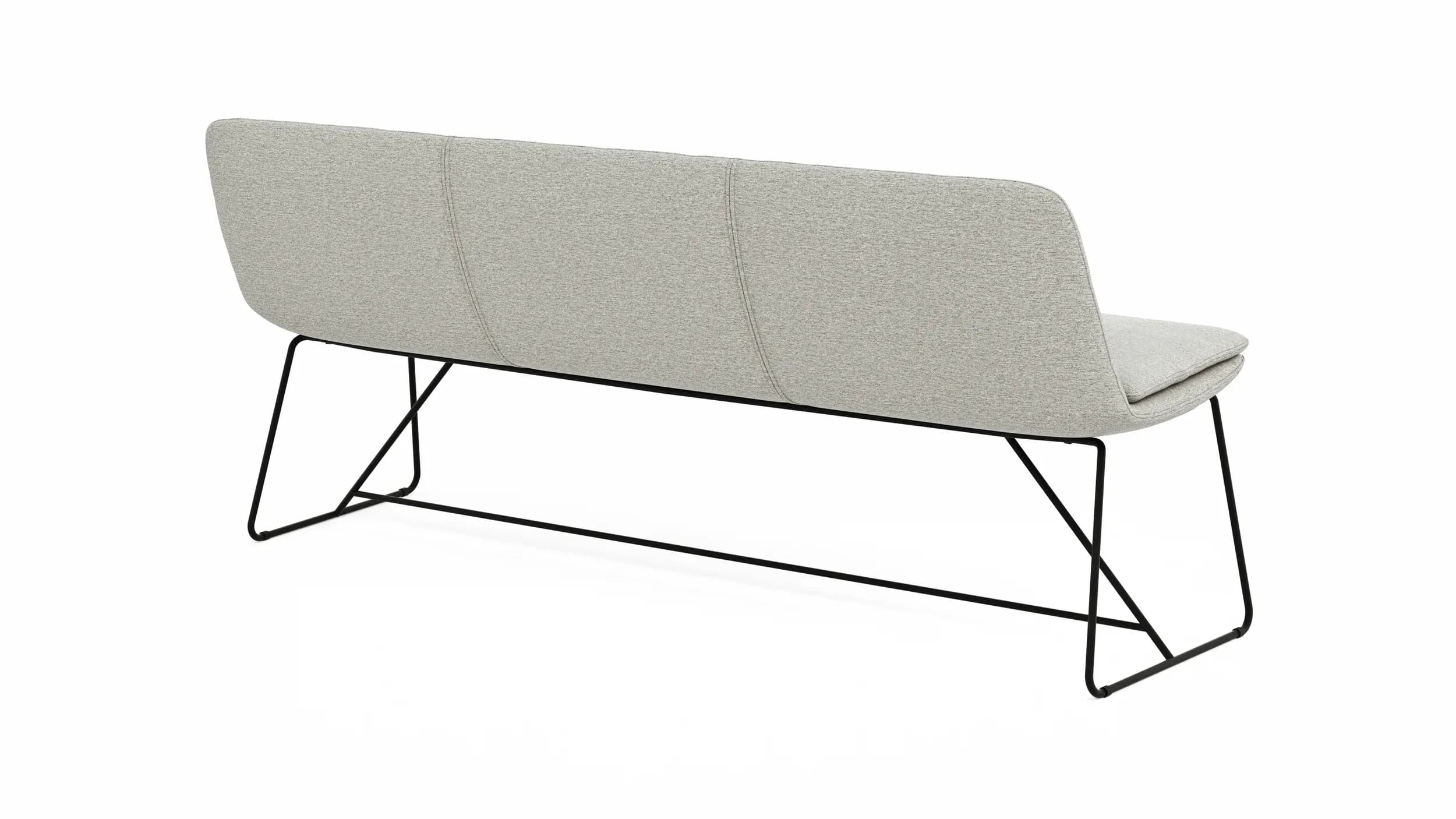 Polsterbank Macano - B ca. 200 cm, Stoff, Hellgrau