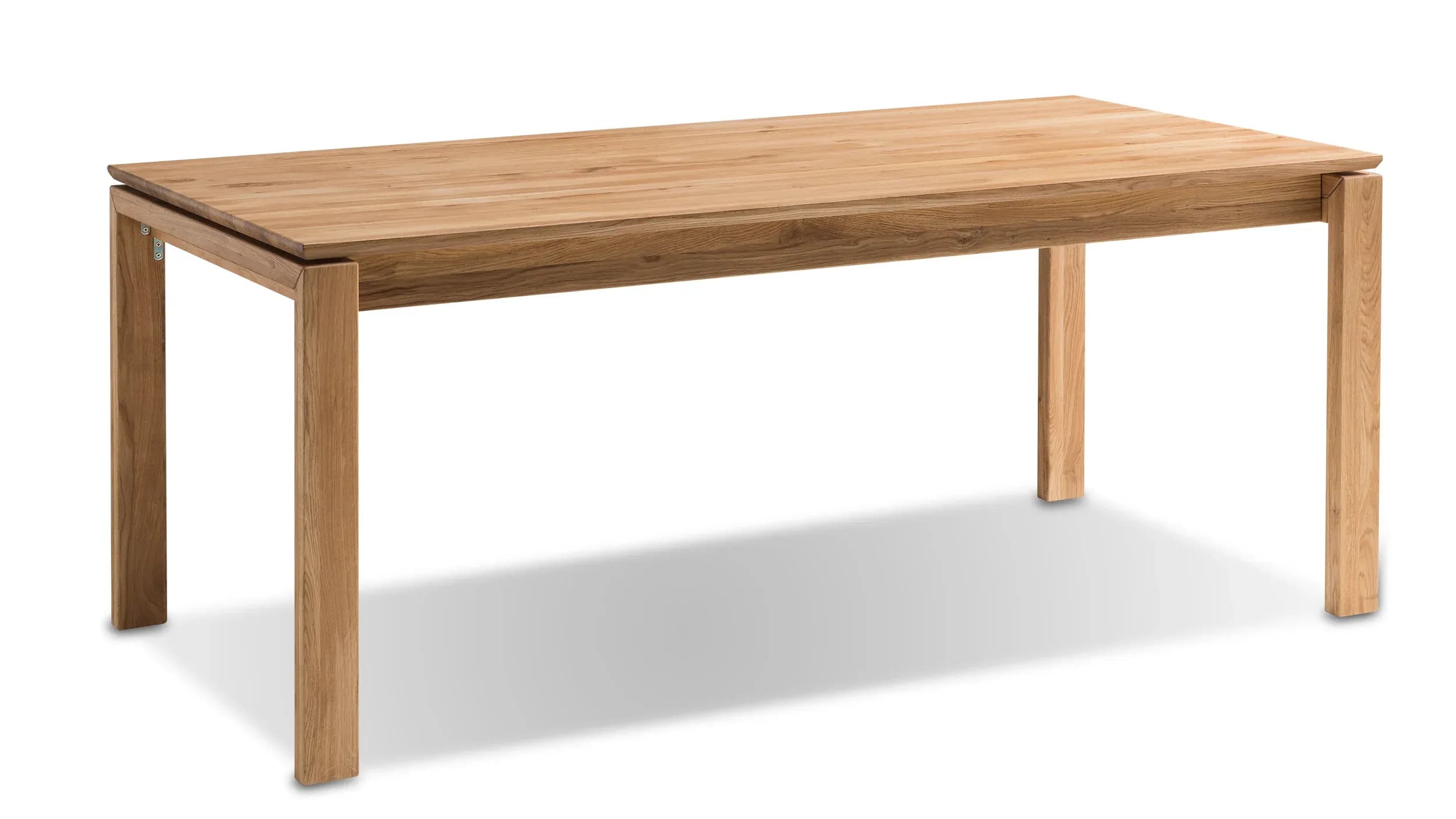 Esstisch Farmingdale - ausziehbar, Platte mit schräger Kante, LB ca. 180x90 cm, Eiche massiv, geölt