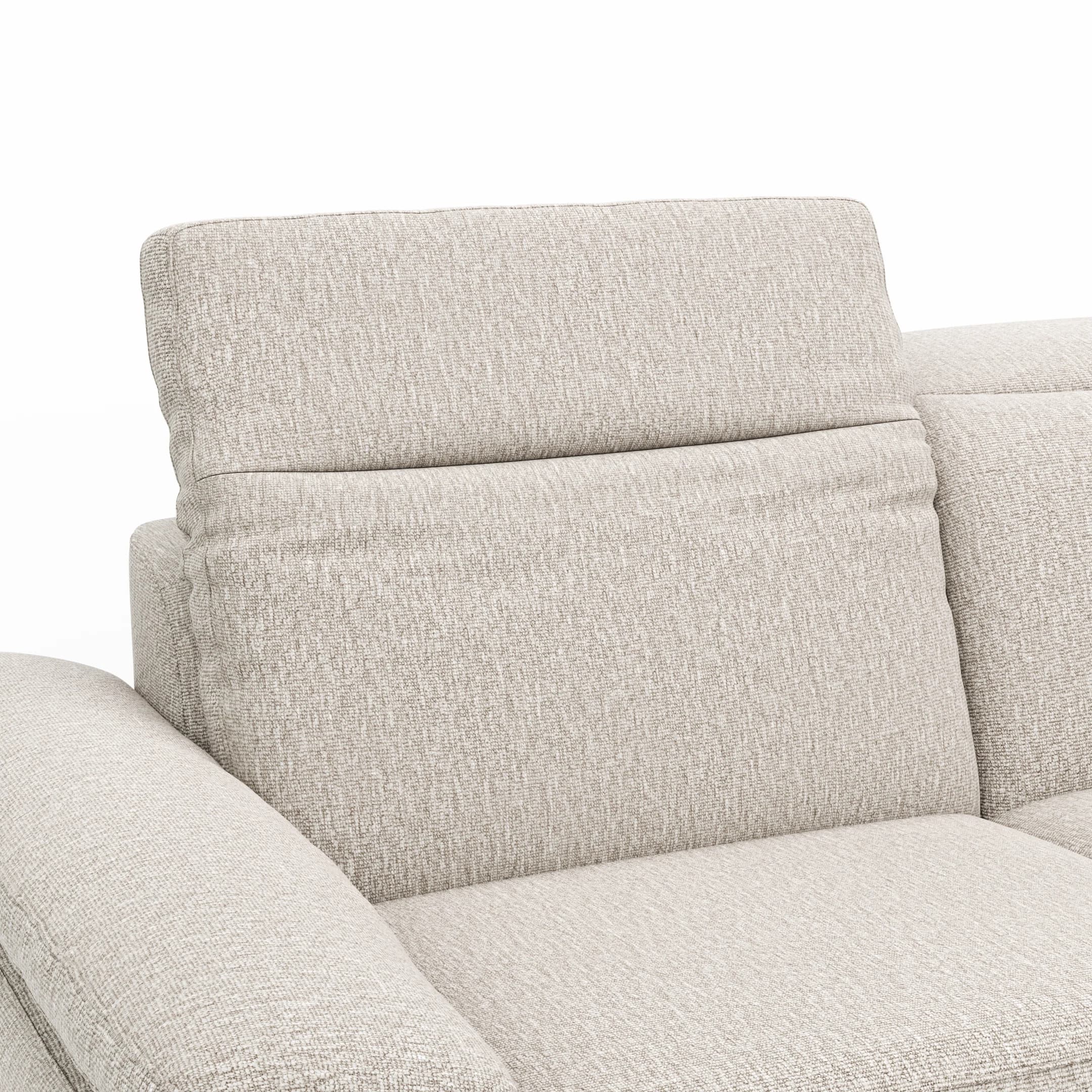 Sofa Rafaela 2.0 - 2,5-Sitzer inkl. Kopfteil verstellbar, Stoff, Champagner