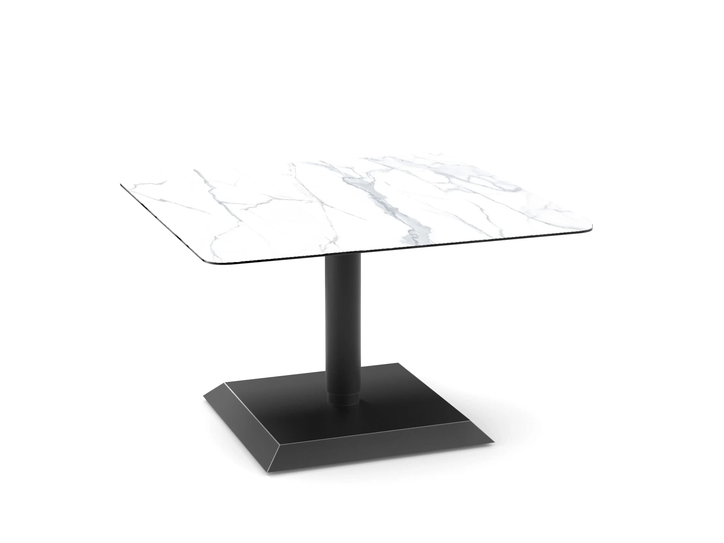 Couchtisch - höhenverstellbar, LBH ca. 80x80x45-65 cm, Keramik, Marmoroptik