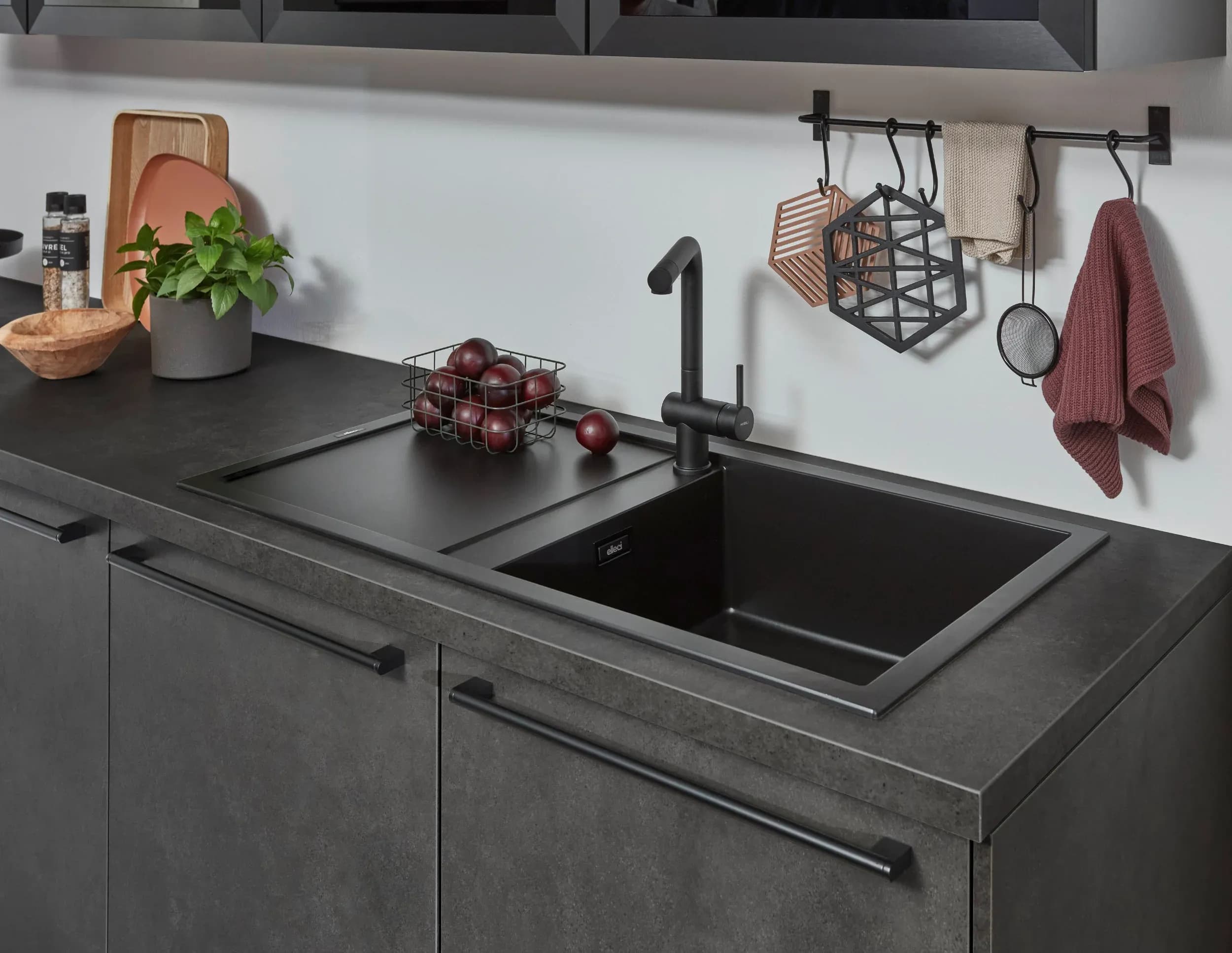 Inselküche EM Riva 2 325,Beton Terragrau