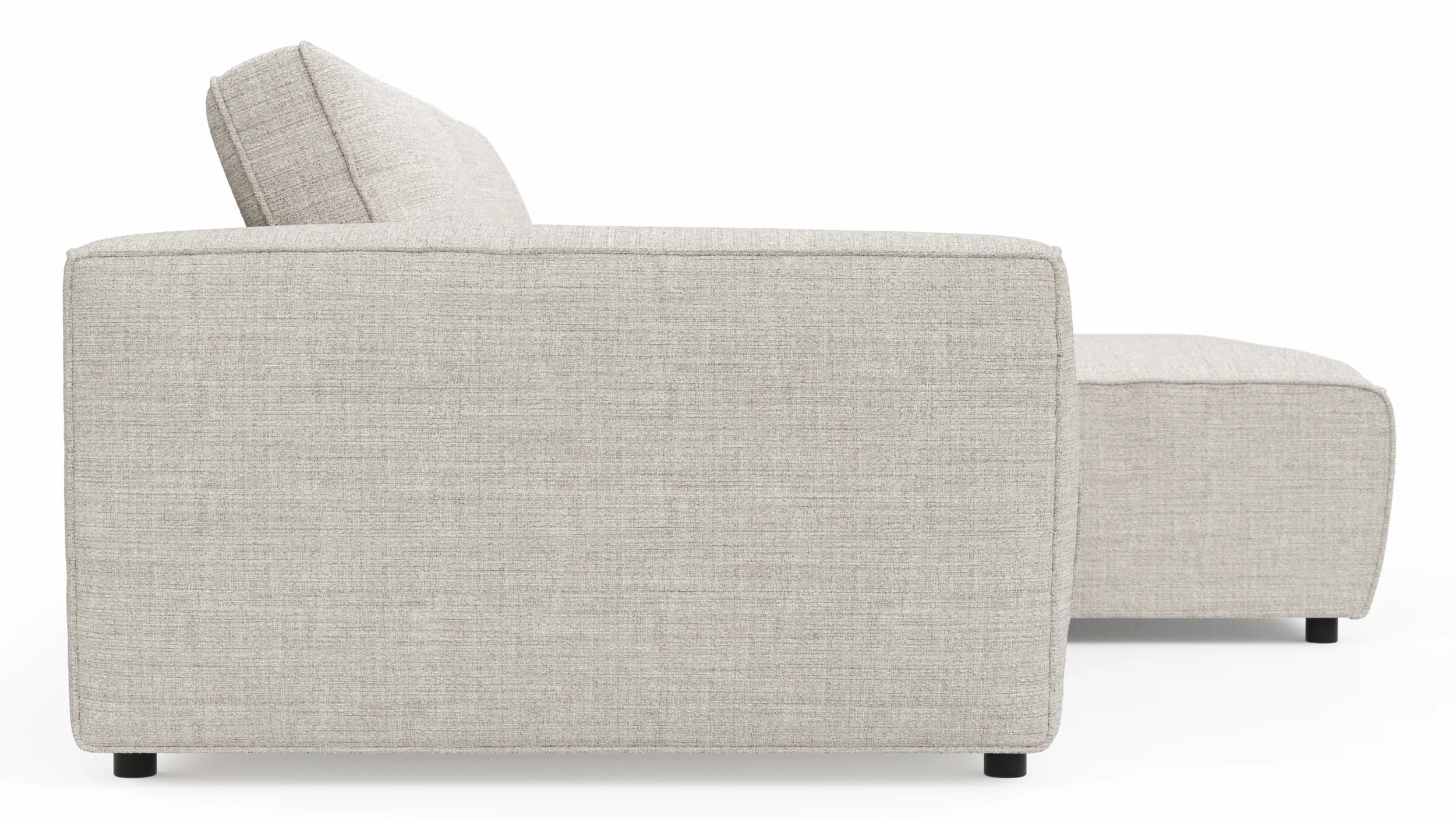Ecksofa Lilaia - 1,5-Sitzer XL mit Chaise Longue XL rechts, Stoff, Kaschmir