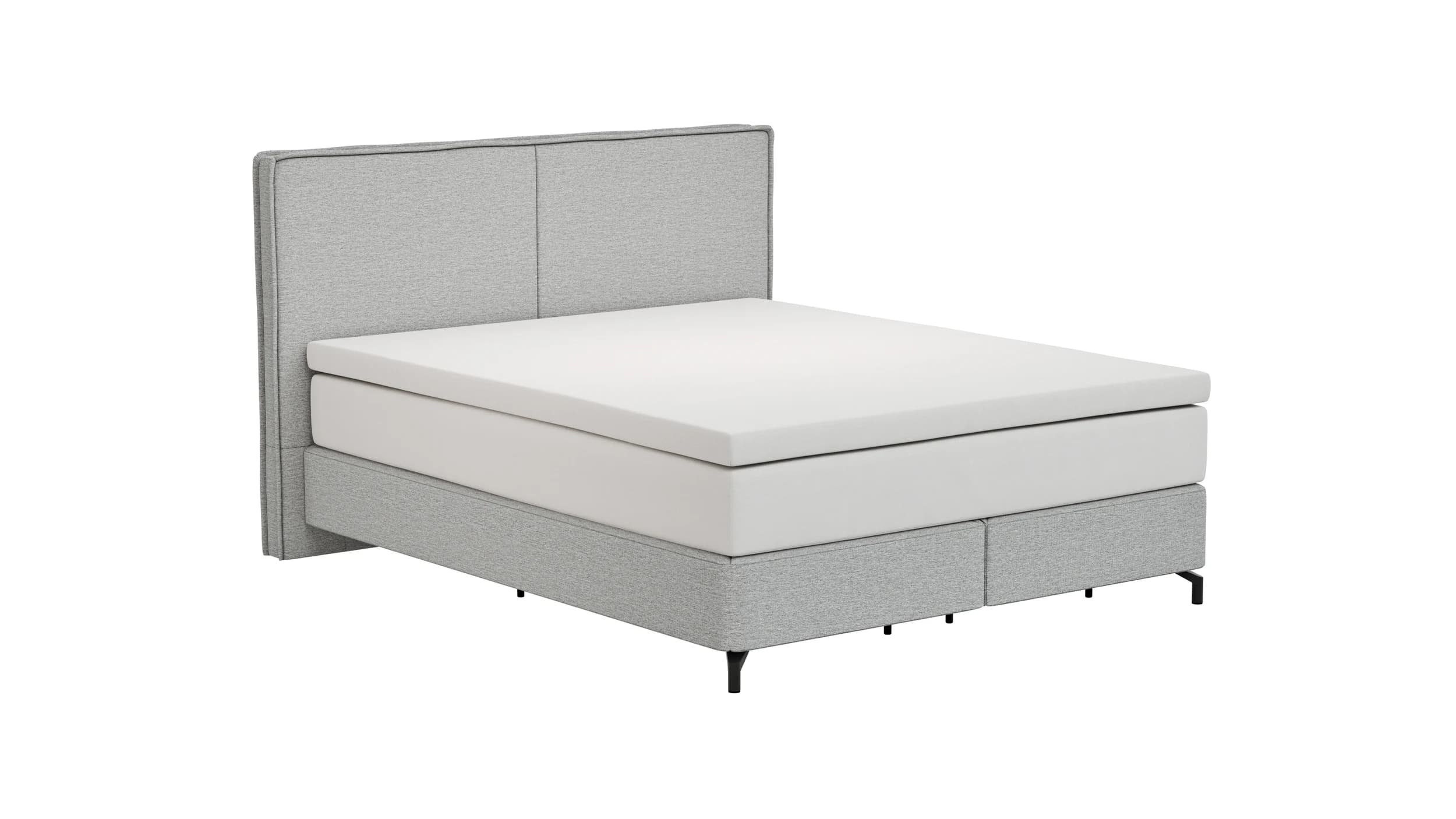 Boxspringbett Alpin - Liegefläche 160x200cm, Stoff, Grau