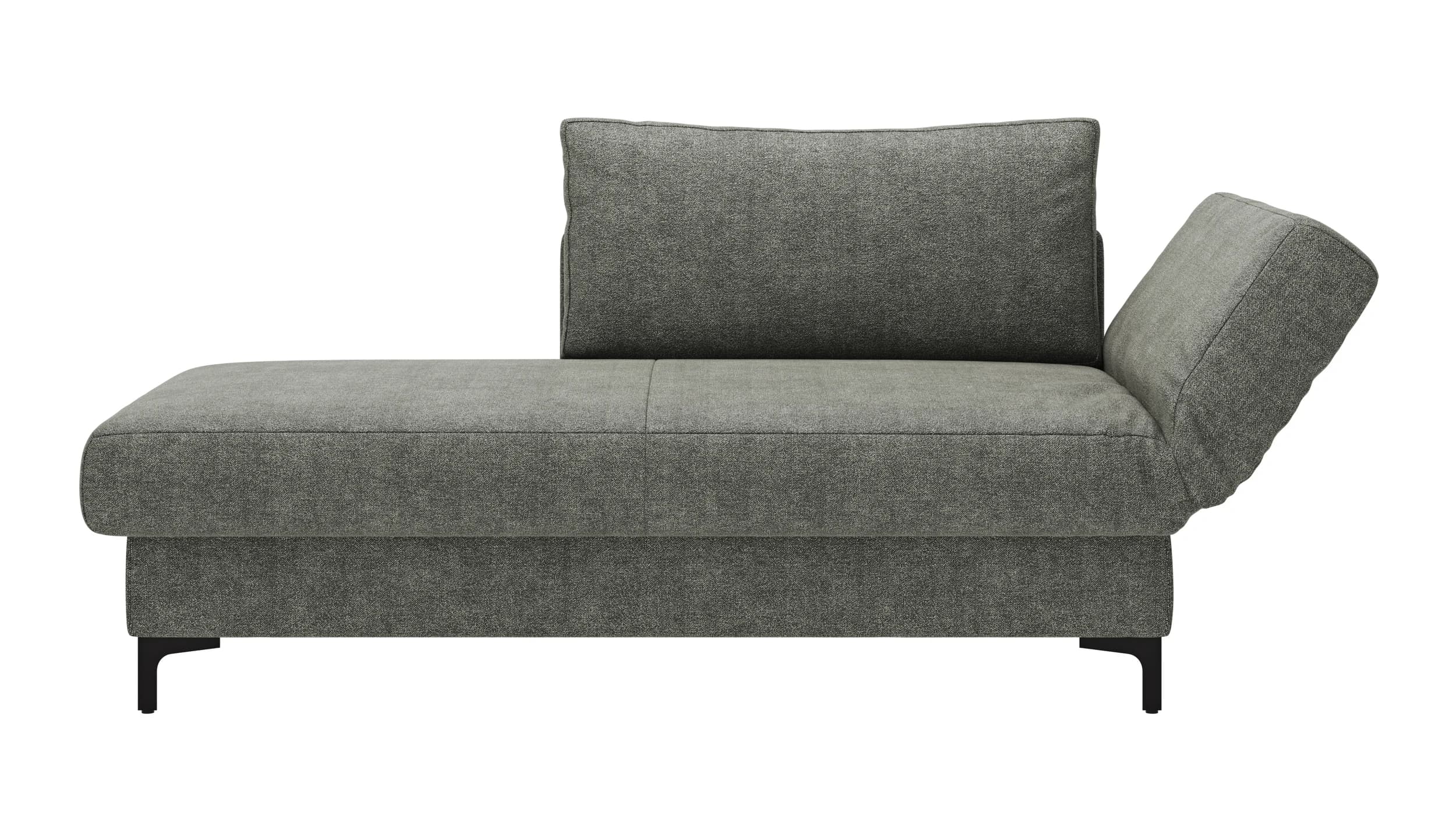 Schlafsofa Verano - Ausrichtung rechts inkl. Schlaffunktion und Bettkasten, Stoff, Grün