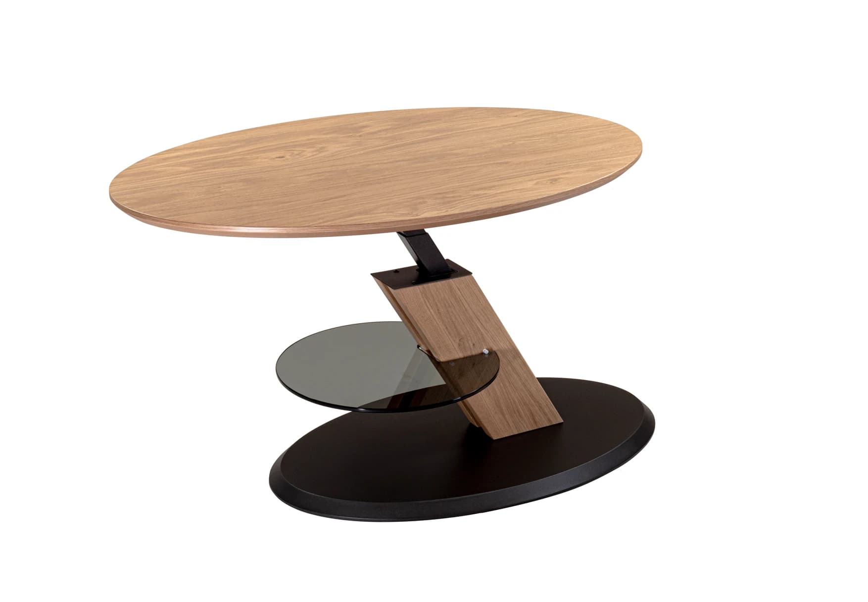 Couchtisch - höhenverstellbar, LBH. ca. 95x65x48-65 cm, Wildeiche