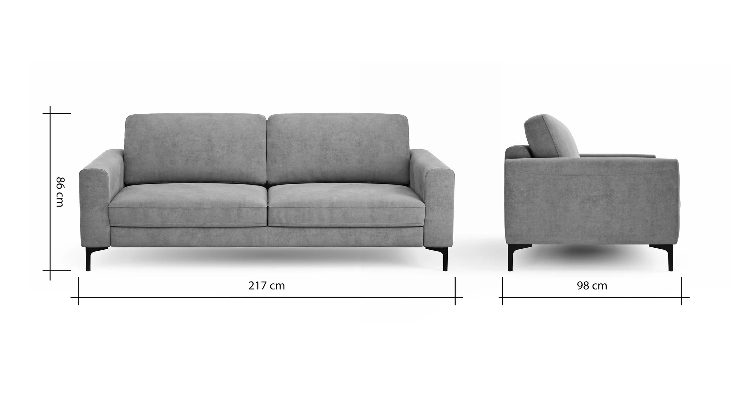 Sofa Oviedo - 3-Sitzer, Stoff, Natur