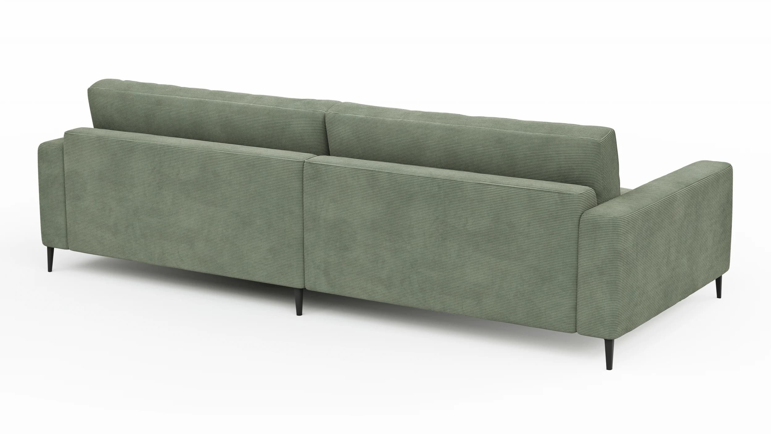 Ecksofa Solero 2.0 - 1,5-Sitzer mit Longchair groß rechts, Stoff, Olivgrün