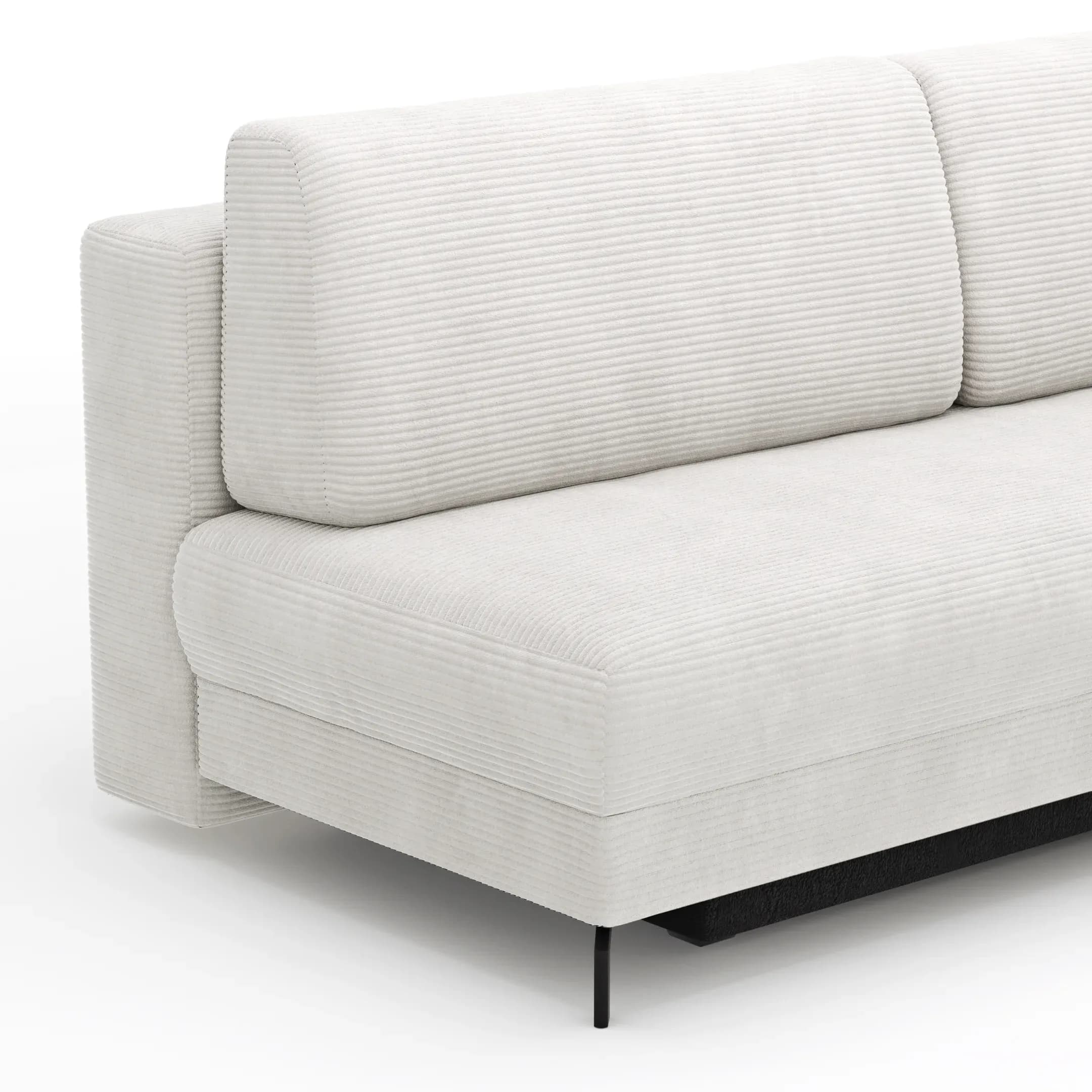 Schlafsofa Salema - 3-Sitzer mit Schlaffunktion (Liegefläche ca. 140x200 cm), Stoff, Weiß