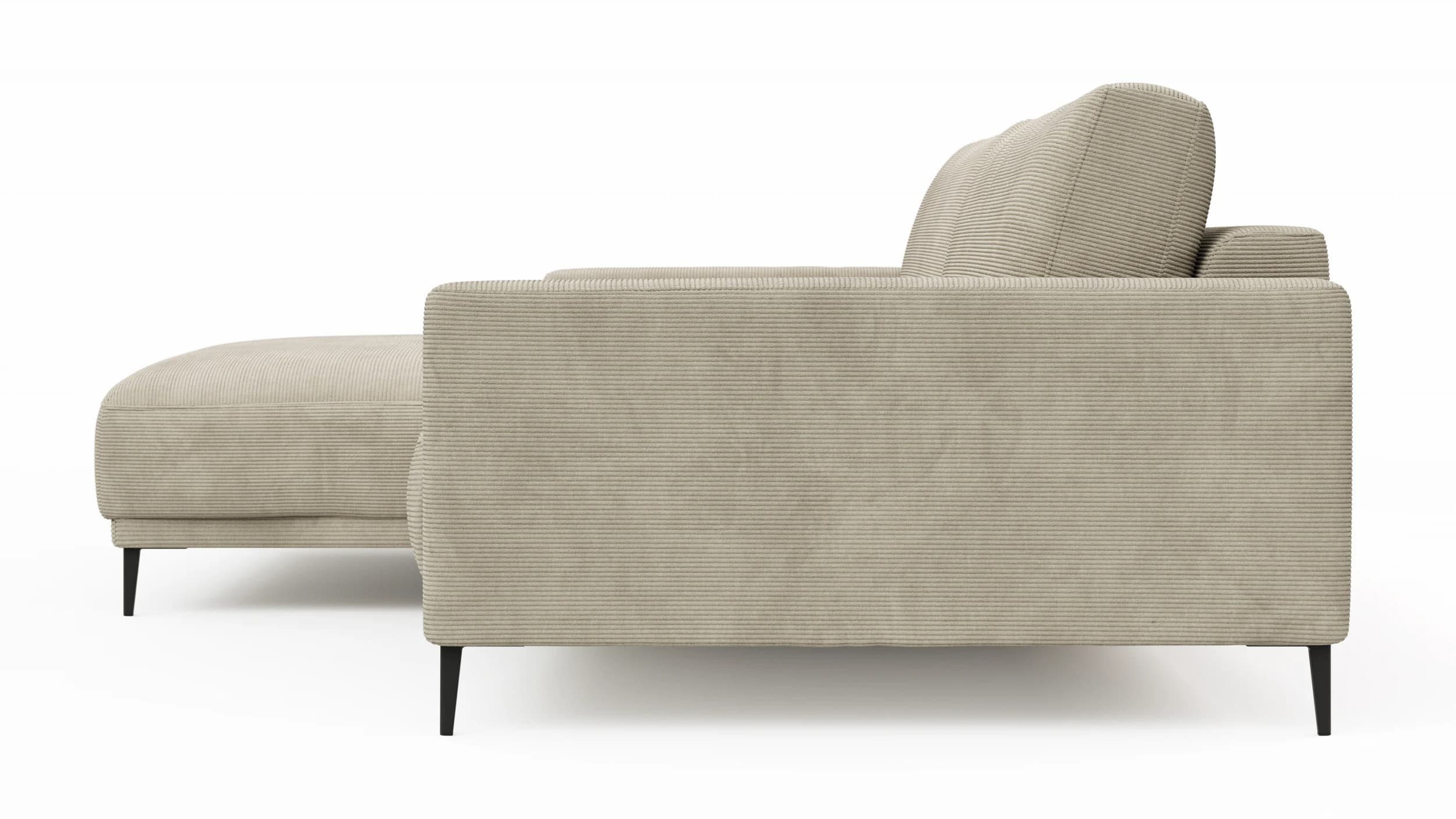 Ecksofa Solero 2.0 - Longchair groß mit 1,5-Sitzer rechts, Stoff, Sand