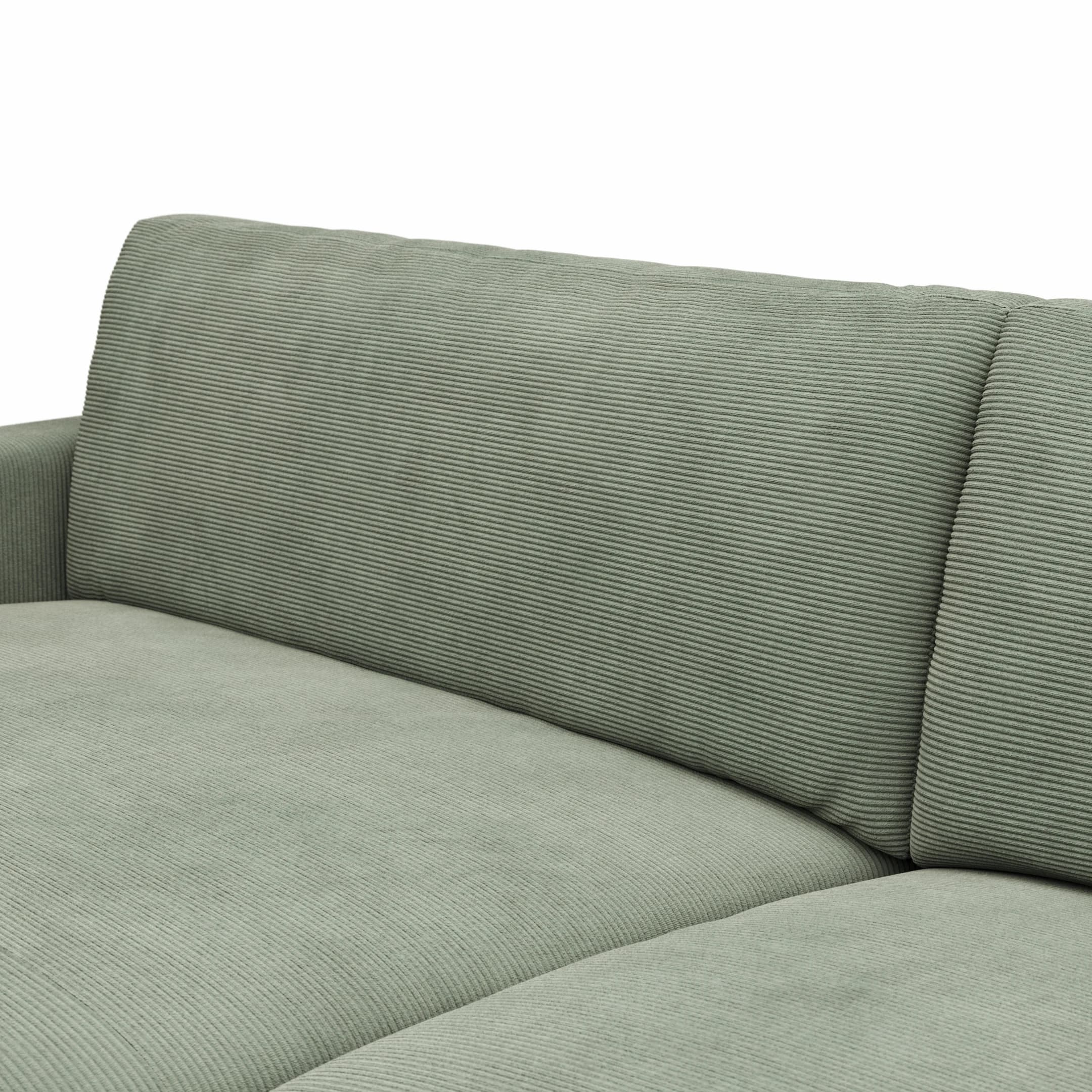Ecksofa Solero 2.0 - Longchair groß mit 1,5-Sitzer rechts, Stoff, Olivgrün