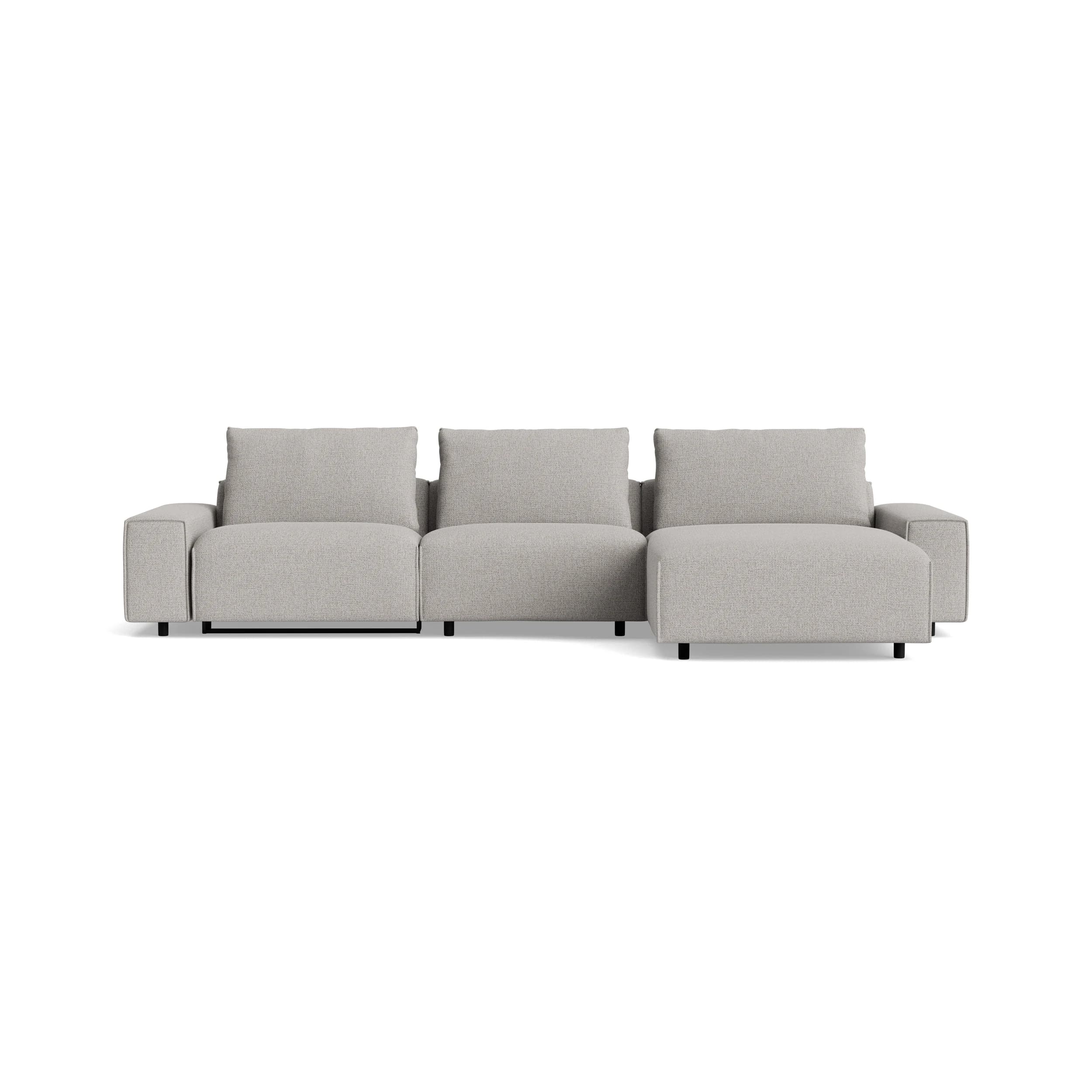 Ecksofa Serava - 2,5-Sitzer mit Longchair rechts, inkl. Relaxfunktion, Stoff, Grau