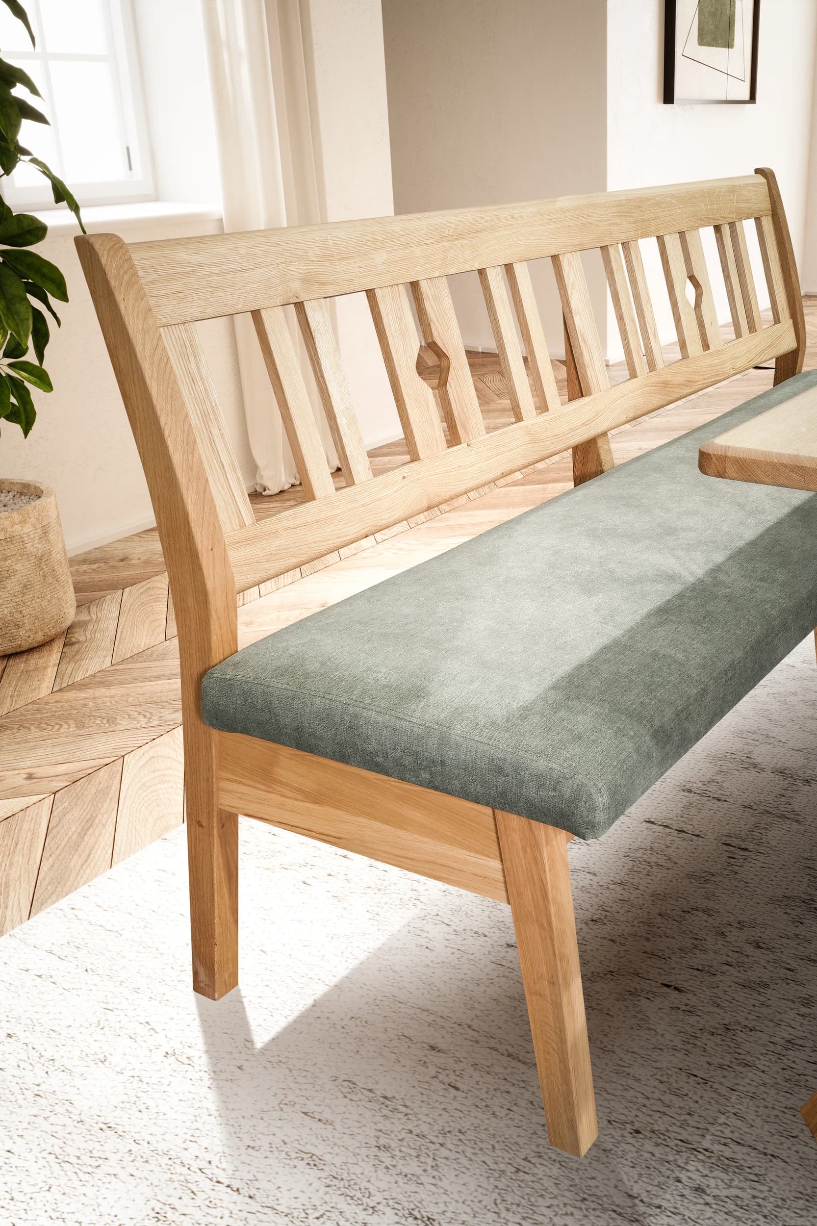Polsterbank - Breite ca. 180 cm, Polyester, Grün