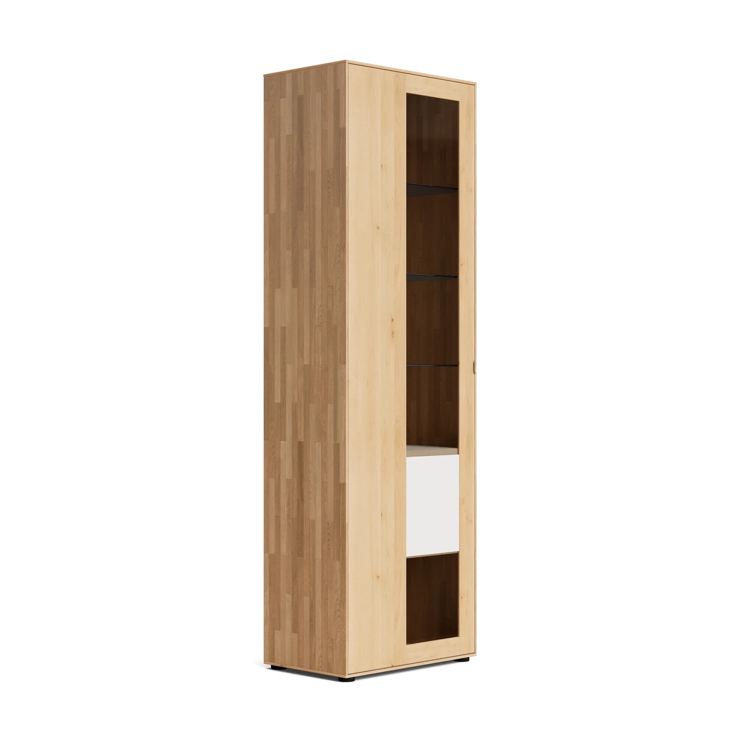 Vitrine Koruna - mit Beleuchtung, Eiche massiv legno geölt