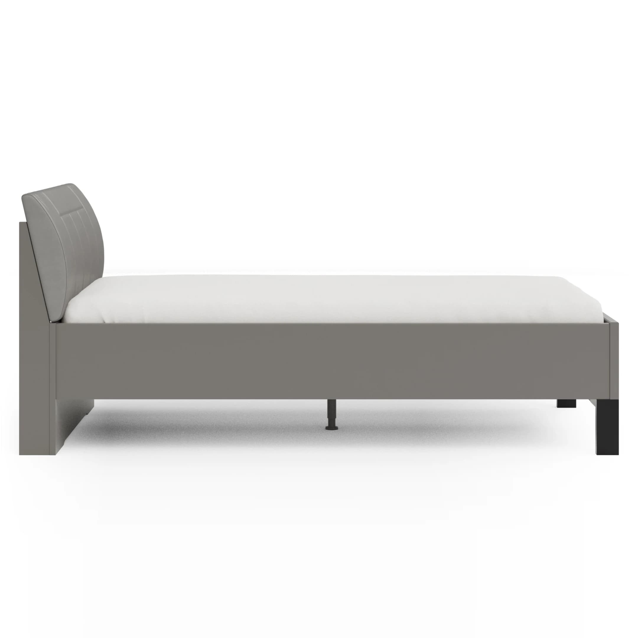 Bett Marbella - Liegefläche ca. 100x200cm, Lack, Kunstleder, Grau