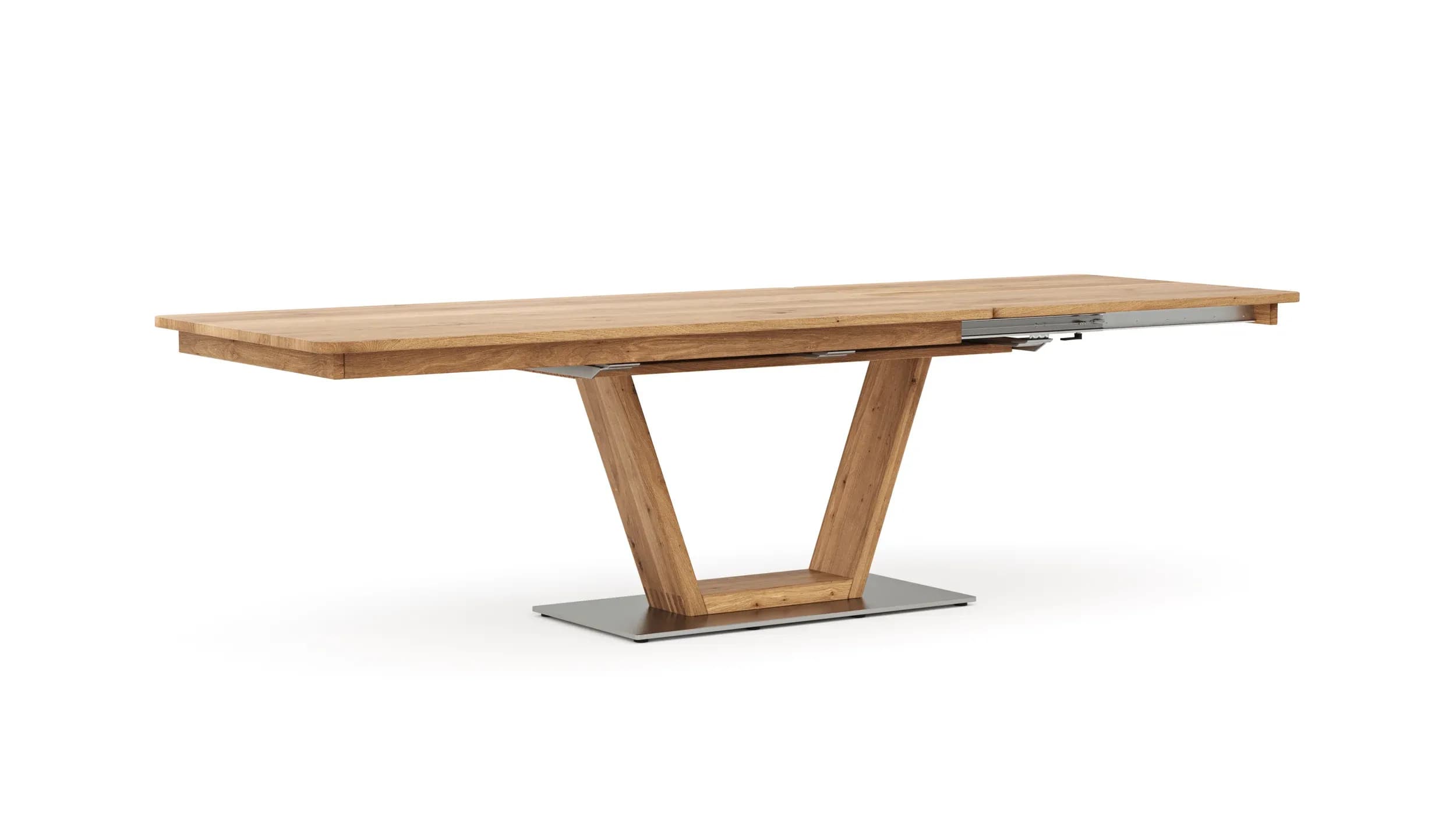 Esstisch Cartago Soft - ausziehbar, LB ca. 180x90 cm, Wildeiche massiv, natur geölt