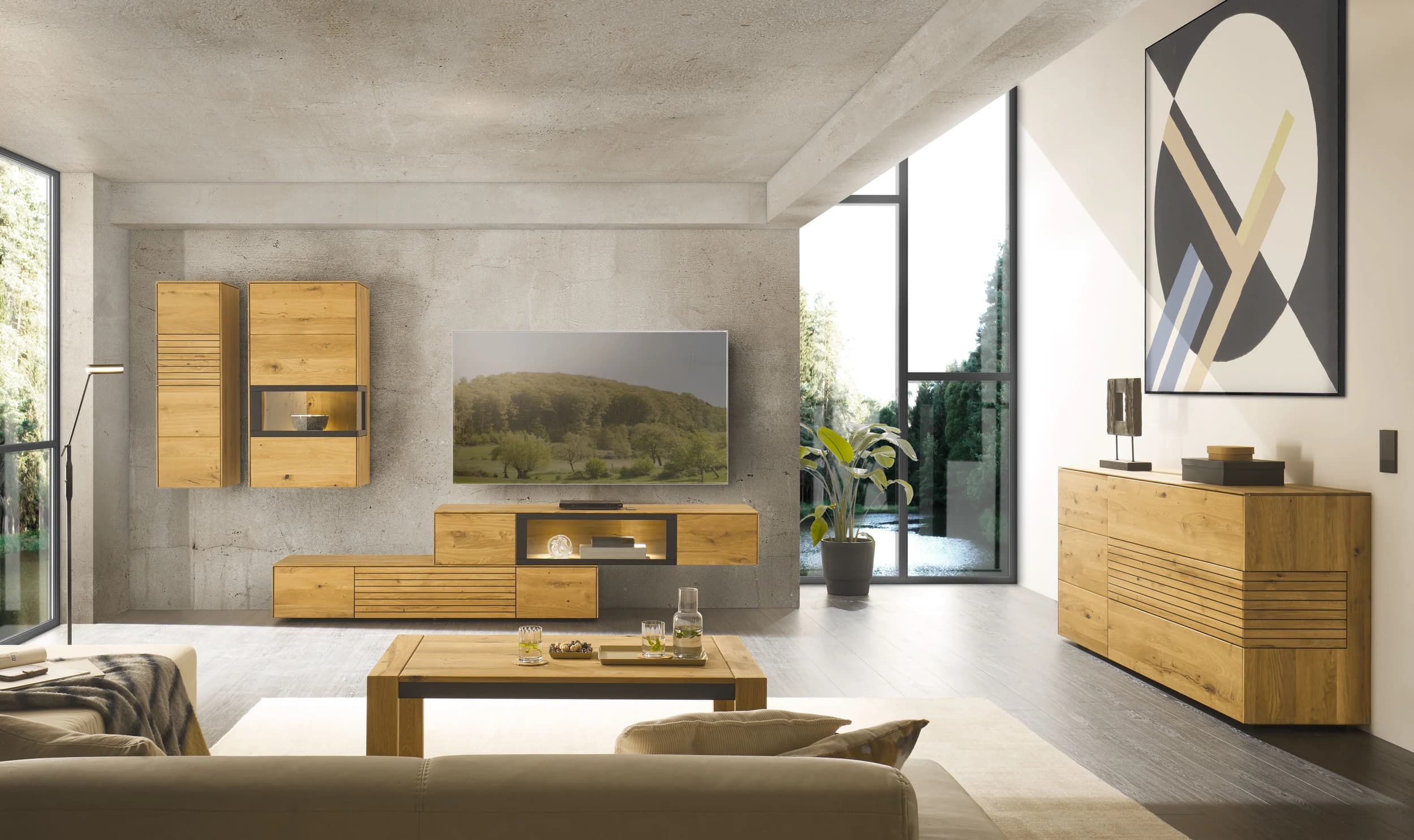 Couchtisch - LBH ca. 115x65x45 cm, Astkastanie massiv