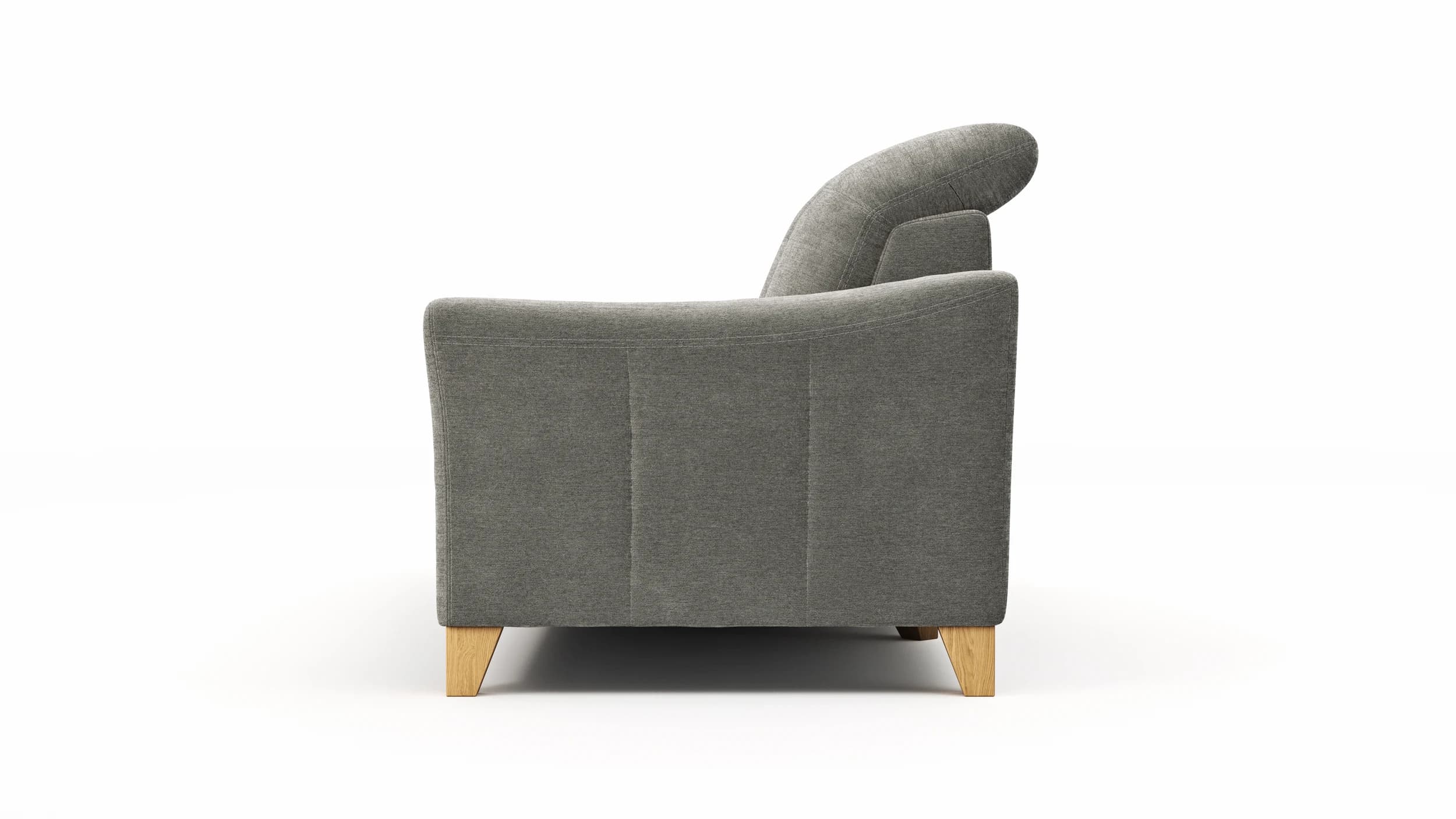 Sofa Canterbury - Recamiere rechts, Stoff, Silbergrau