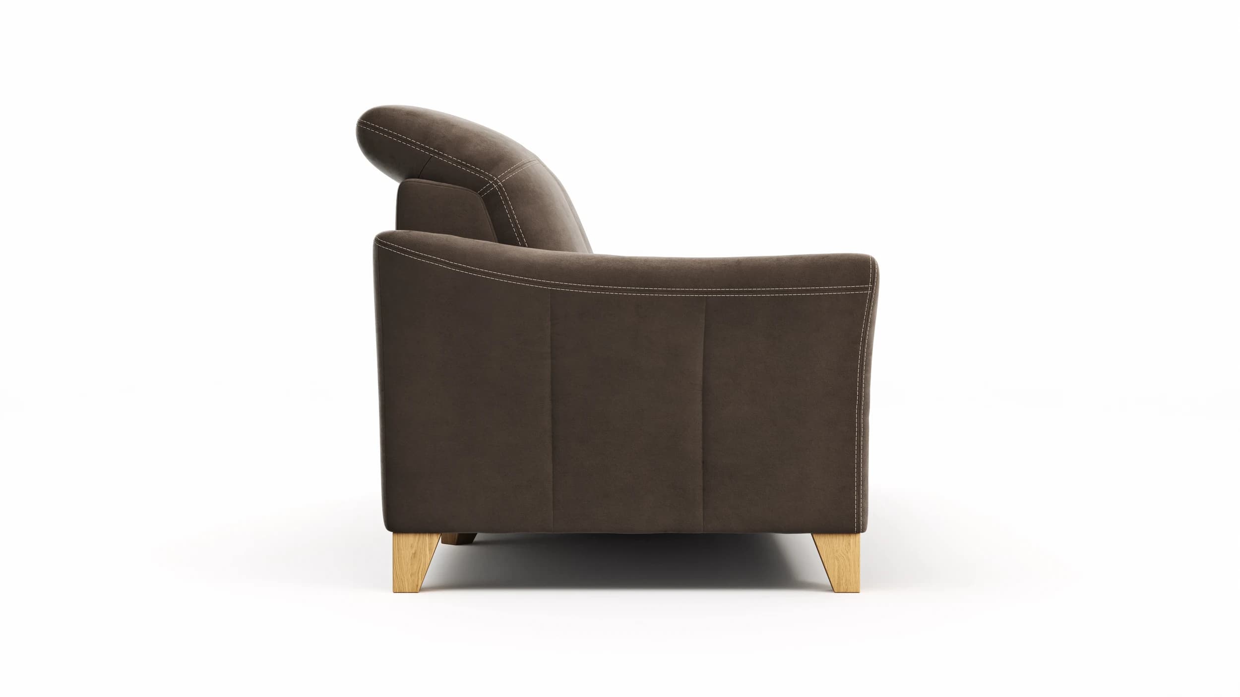 Sofa Canterbury - Recamiere links inkl. Kopfteil verstellbar und Sitzvorzug (motorisch), Stoff, Dunkelbraun