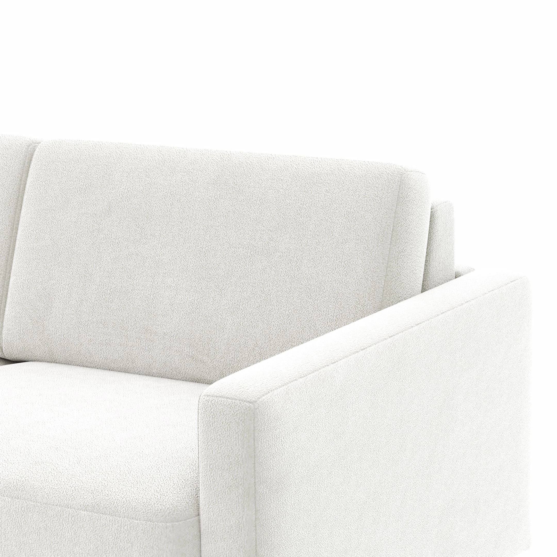 Schlafsofa Laredo - Longchair mit 2-Sitzer rechts inkl. Schlaffunktion mit Bettkasten, Stoff, Graubeige