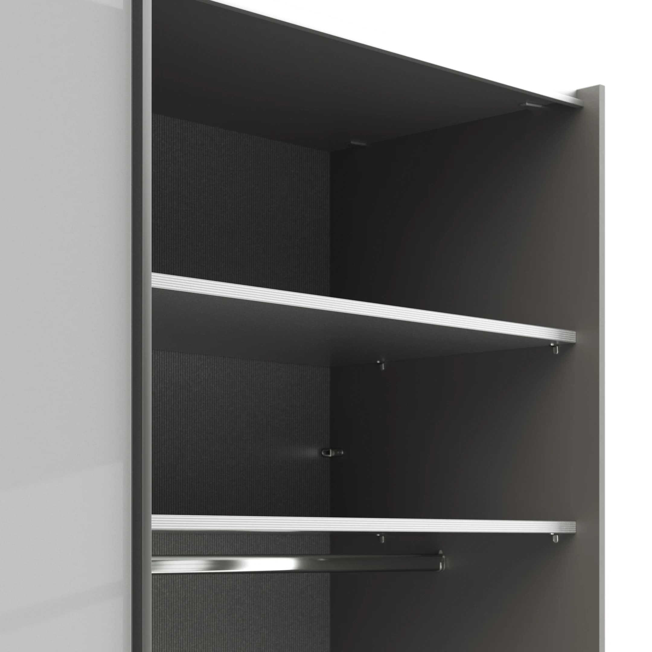 Schwebetürenschrank Marbella - B. ca. 200cm, Glas, Weiß