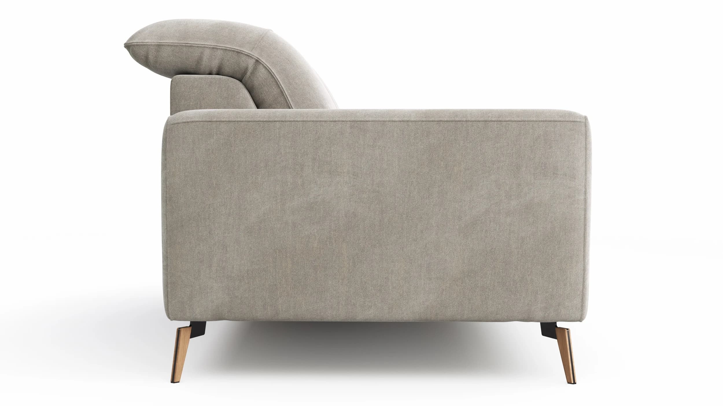 Sofa Tulsa KV - 3-Sitzer, inkl. Kopfteilverstellung, Stoff, Graubeige