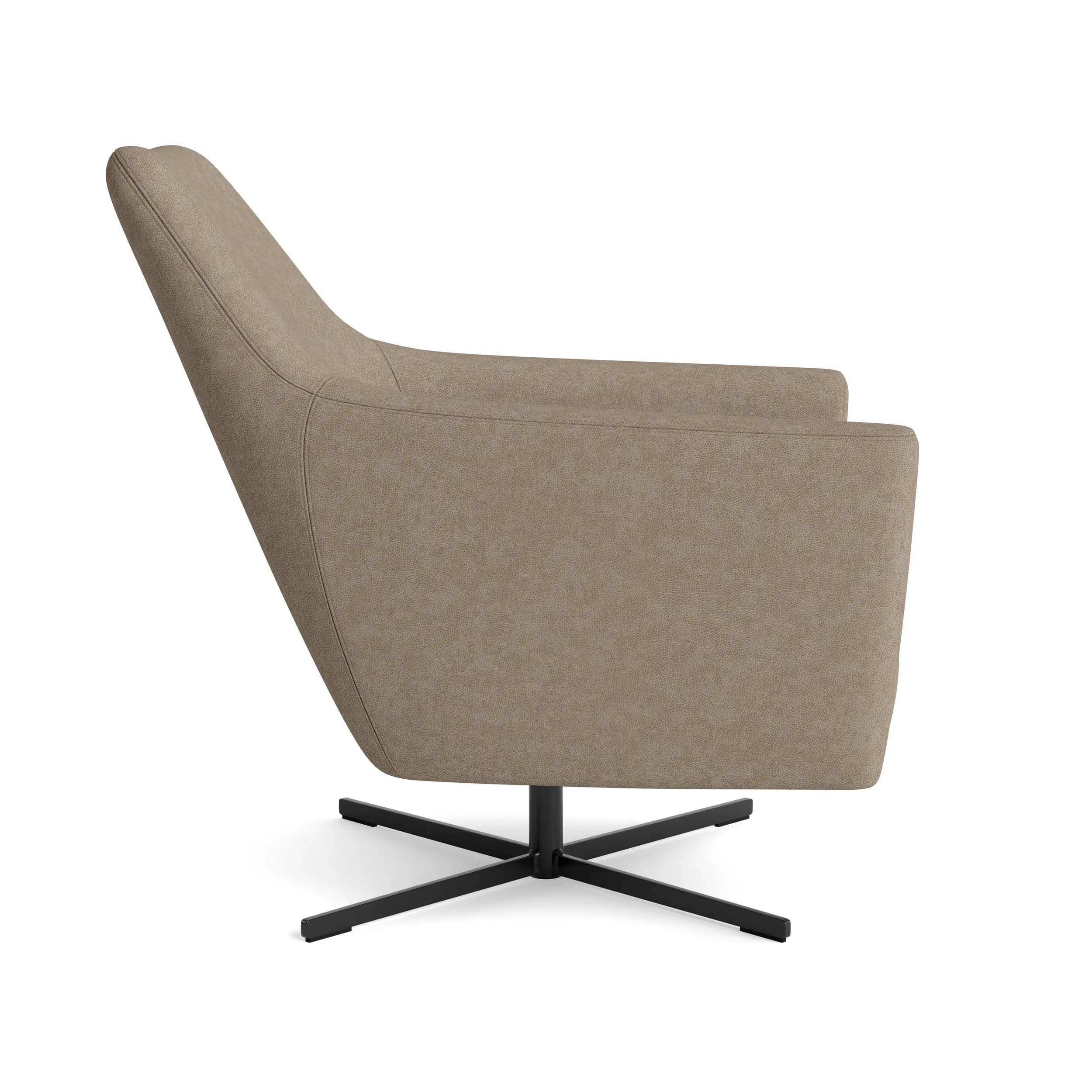 Sessel Noreli - drehbar, Stoff, Tabakbraun