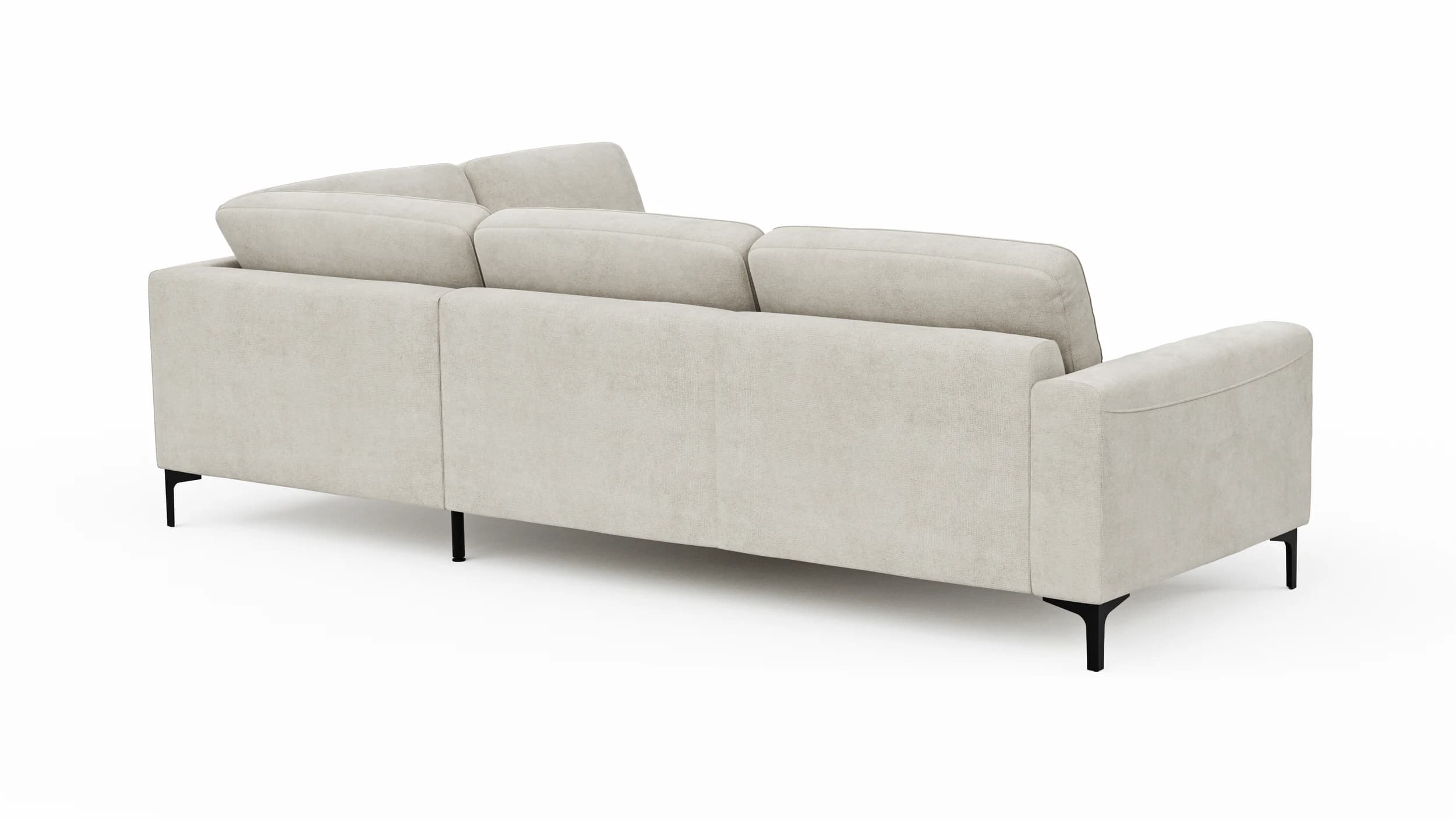 Ecksofa Oviedo - Ecke links mit 2,5-Sitzer, Stoff, Natur