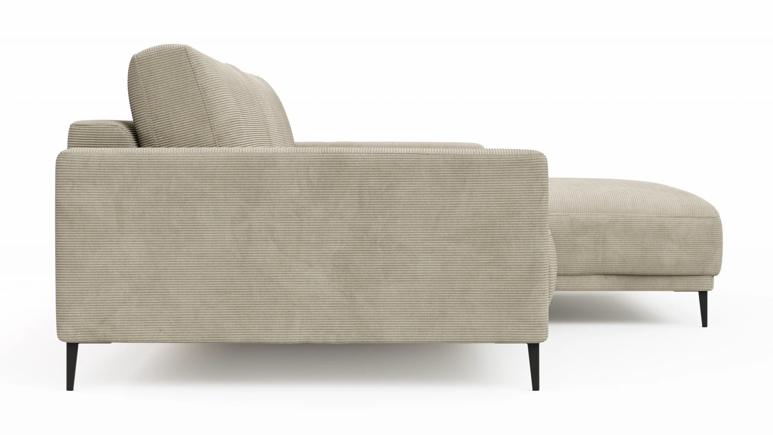 Ecksofa Solero 2.0 - 1,5-Sitzer mit Longchair groß rechts, Stoff, Sand