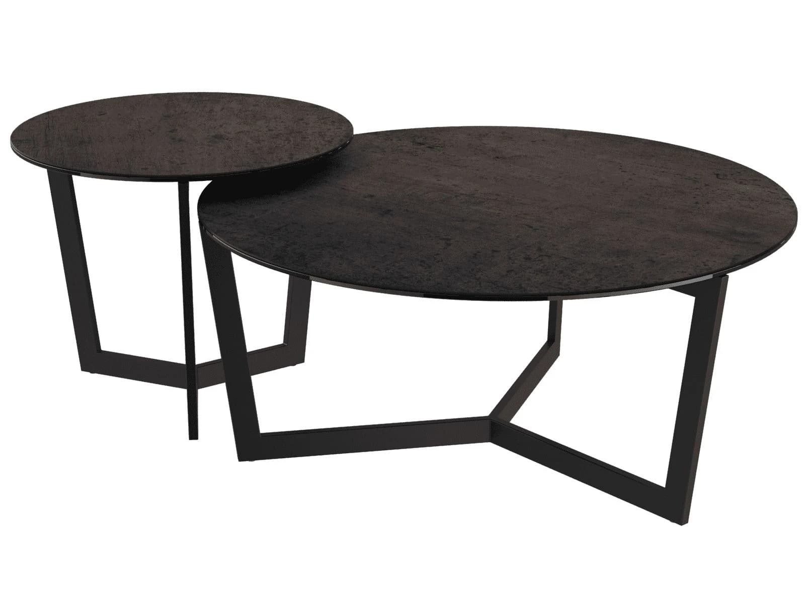 Couchtisch - LBH ca. 90x90x40 cm, Keramik, Schwarz