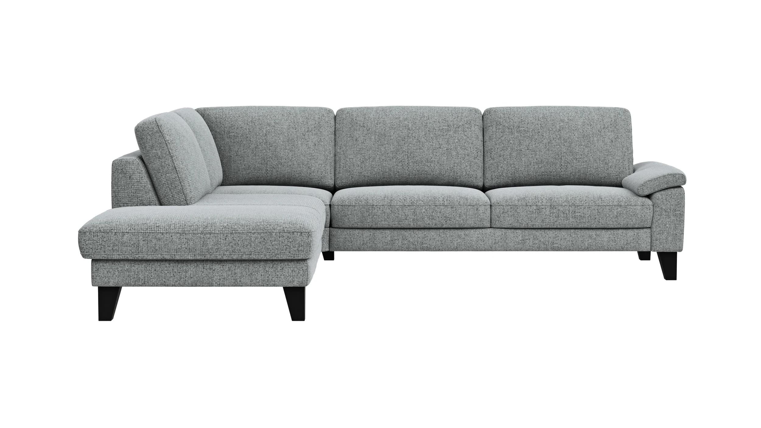 Ecksofa Oviedo - Ecke links mit 2,5-Sitzer, Stoff, Hellgrau