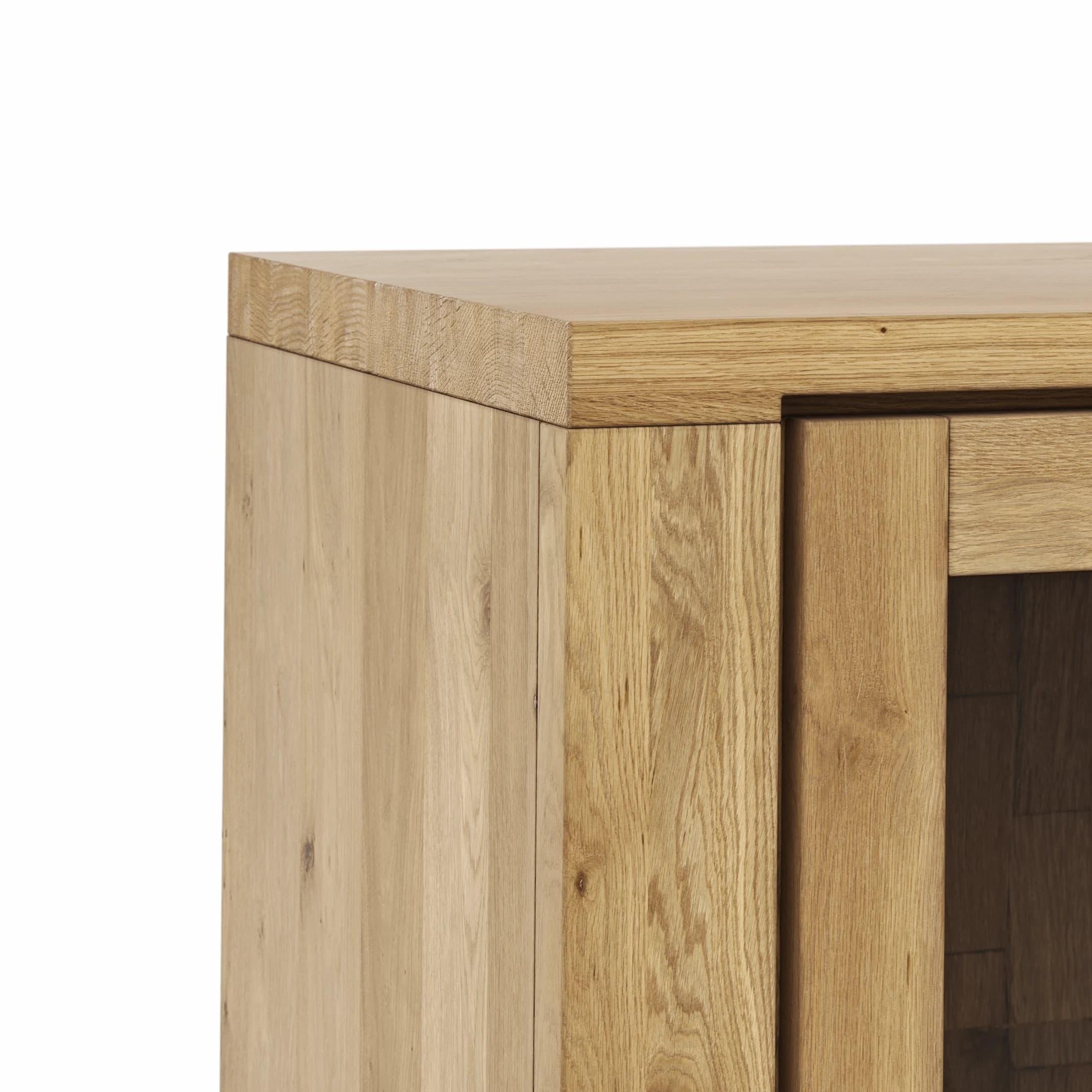 Highboard Bakersfield - Rückwand mit Holzschindeln, Asteiche massiv, geölt