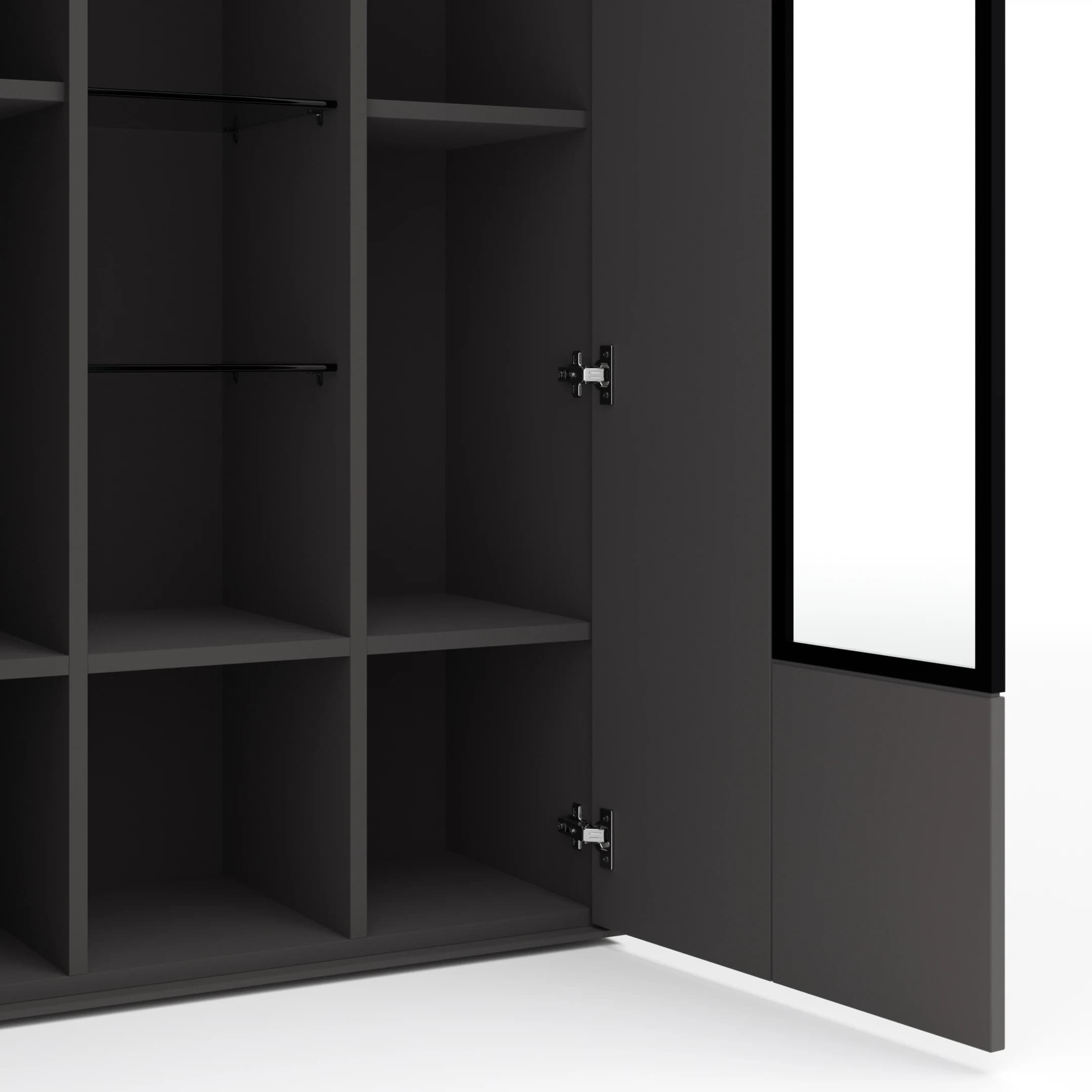 Vitrine Medio - Melamin, Schiefergrau