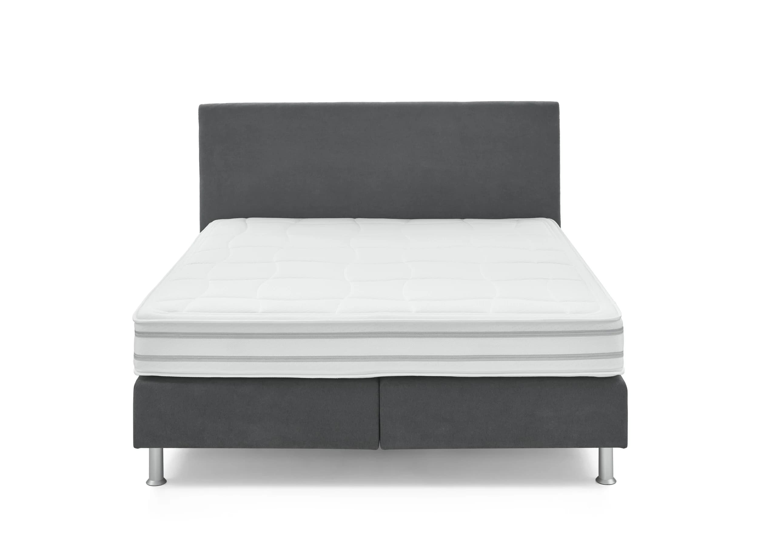 Boxspringbett - Liegefläche ca. 180x200 cm, Stoff, Anthrazit