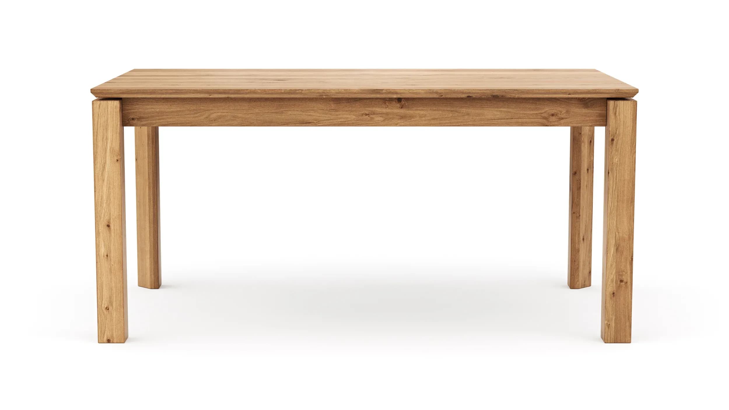 Esstisch Farmingdale - ausziehbar, Platte mit schräger Kante, LB ca. 160x90 cm, Eiche massiv, natur geölt