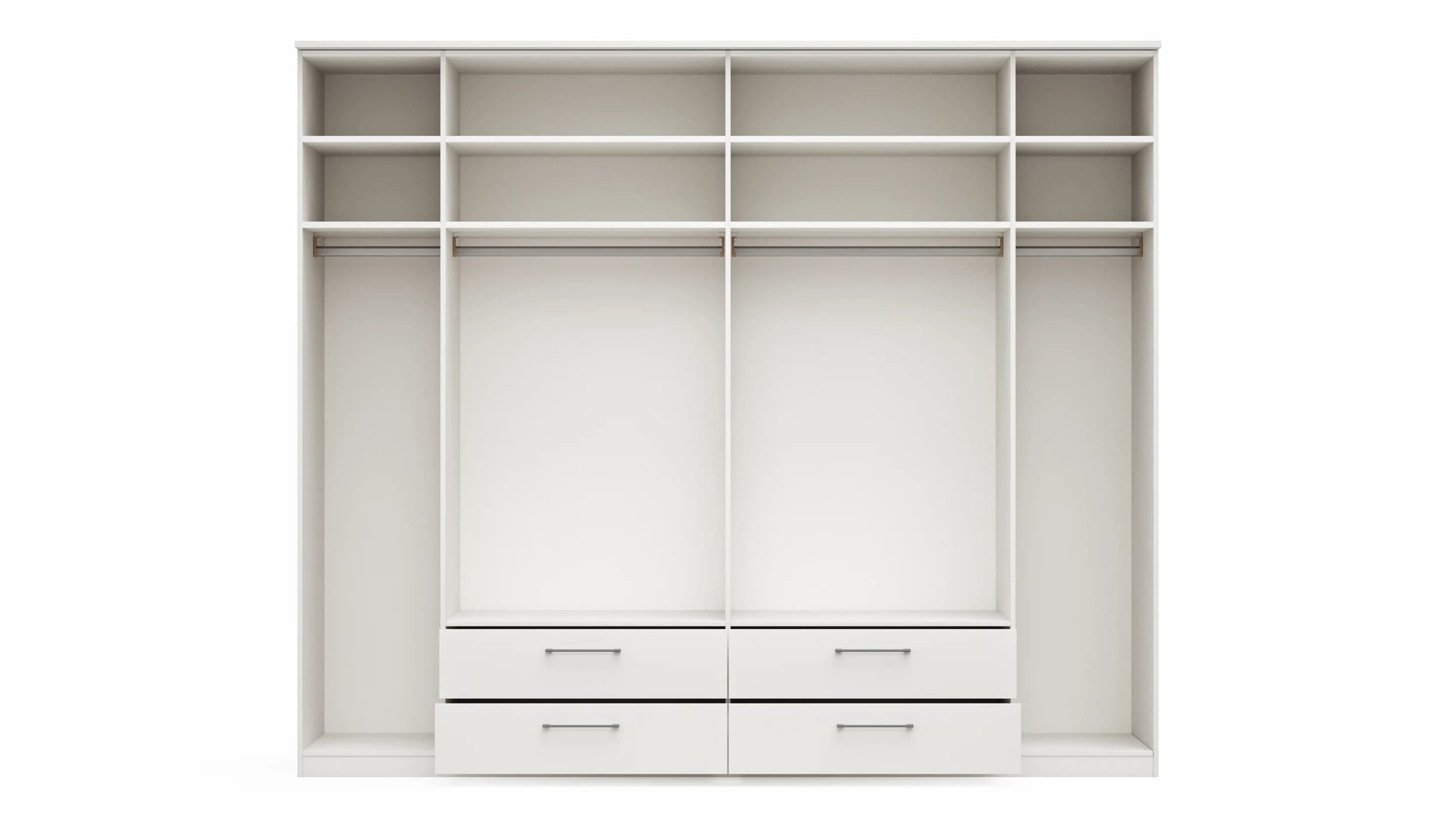 Drehtürenschrank Viana - B. ca. 270 cm, Lack, Weiß