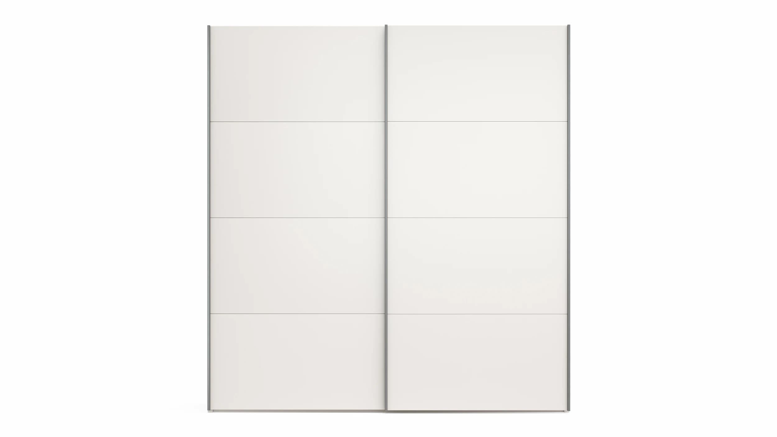 Schwebetürenschrank Viana - B ca. 212 cm, Lack, Weiß