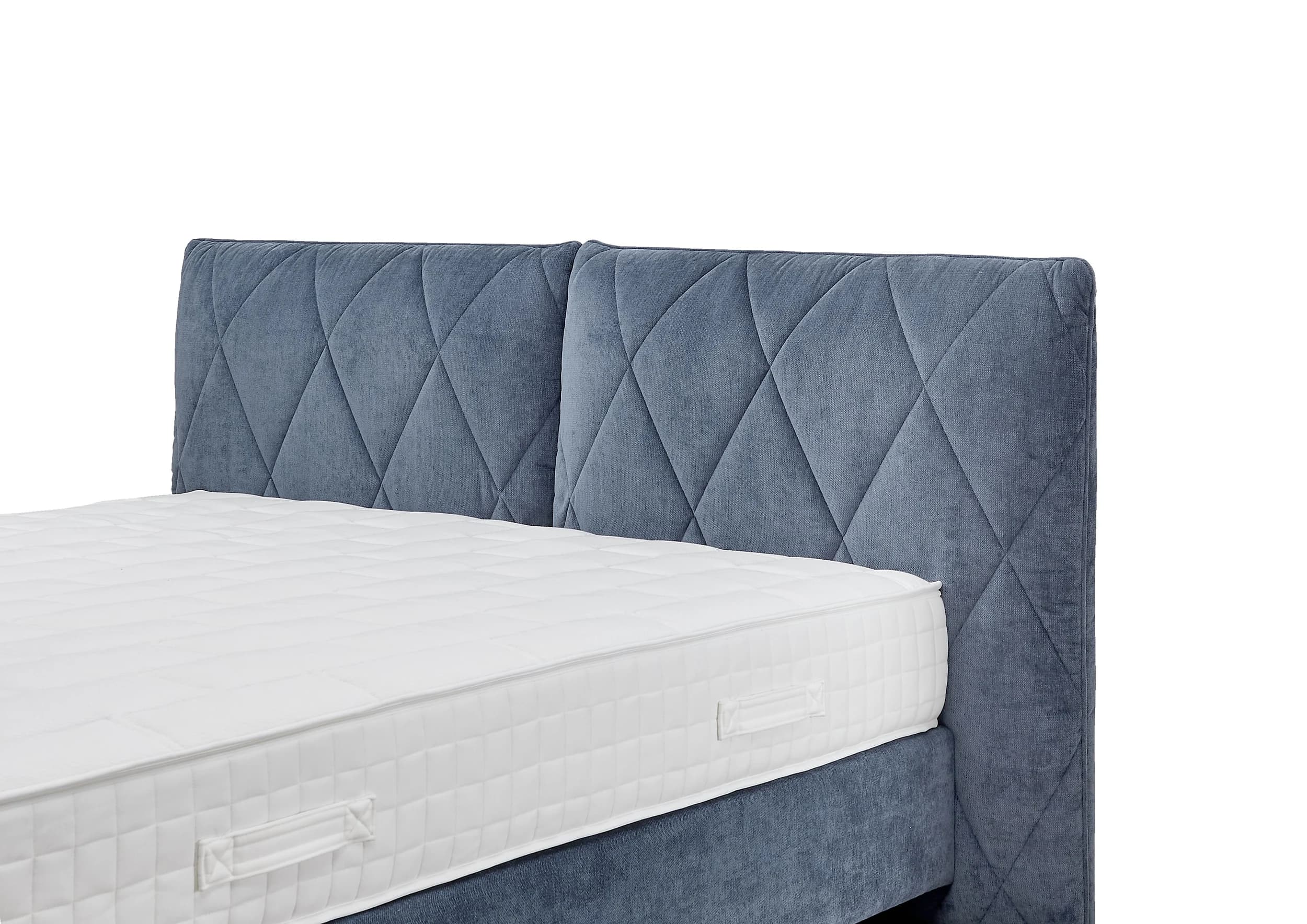 Boxspringbett - Liegefläche ca. 180x200 cm, Stoff, Blau