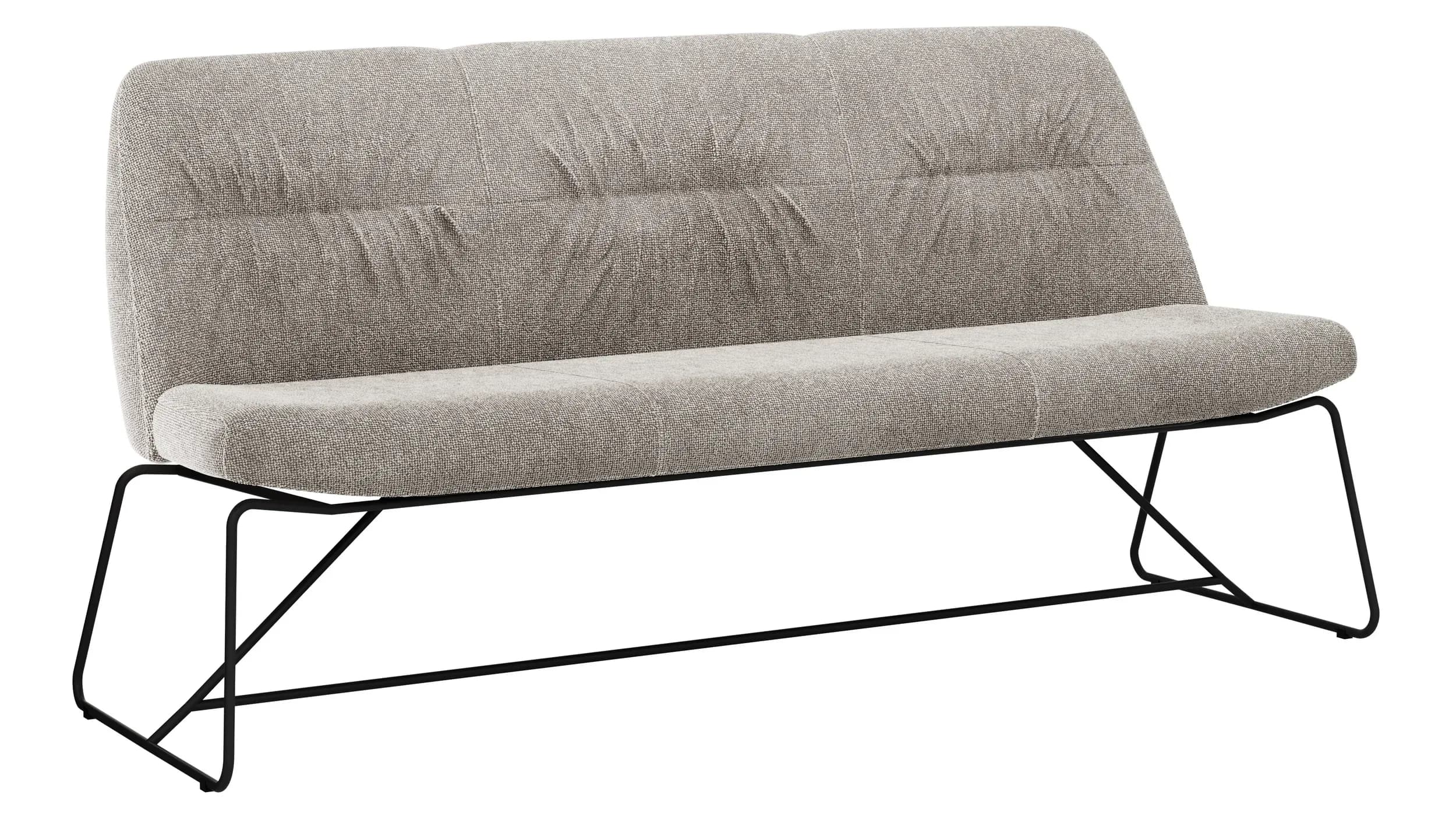 Polsterbank Sagres - Breite 180cm, Stoff, Graubeige